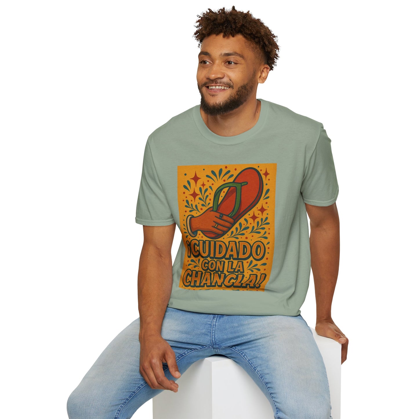 Cuidado Con La Chancla T-Shirt Funny Spanish Graphic Tee Latin Humor Shirt Fiesta Party Shirt Gift for Hispanic Friends Gift for Moms Gift for Abuela