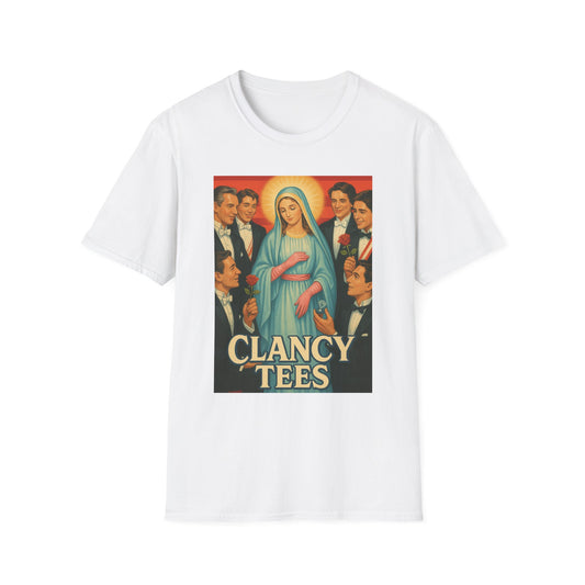 Vintage Madonna Graphic Tee, Unisex Virgin Mary Softstyle T-Shirt, Retro Art Shirt, Gift for Artsy Friends, Festival Attire, Casual Wear