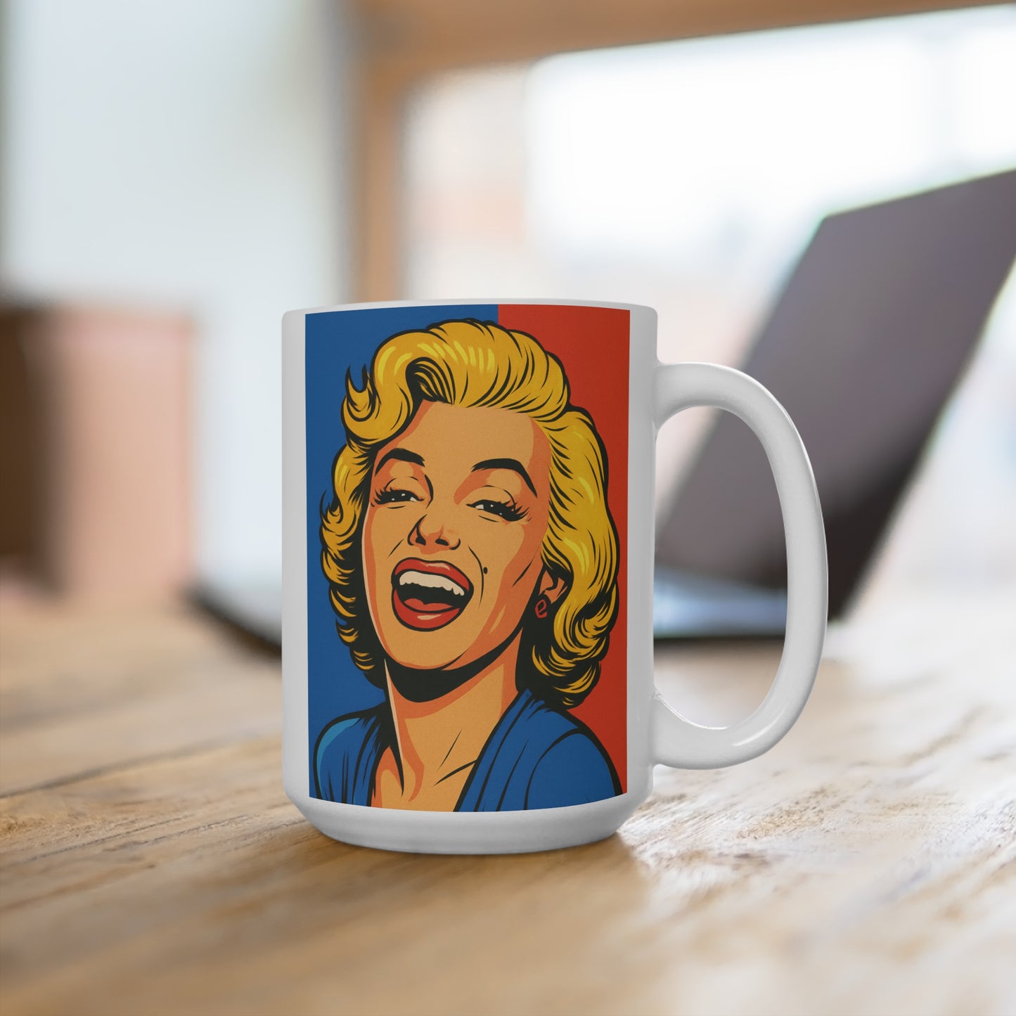 Retro Pop Art Woman Mug Vintage Comic Style Coffee Cup Bold Ceramic Gift For Art Lovers