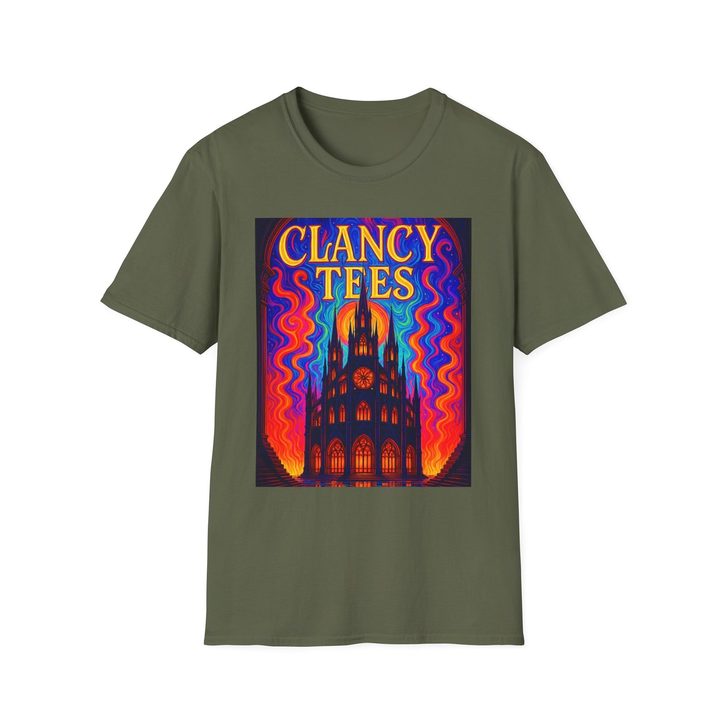 Psychedelic Cathedral Shirt – Trippy Gothic Church Tee – Gift for Art Nerds, Music Festival Fans, Visual Explorers, and Spiritual Weirdos