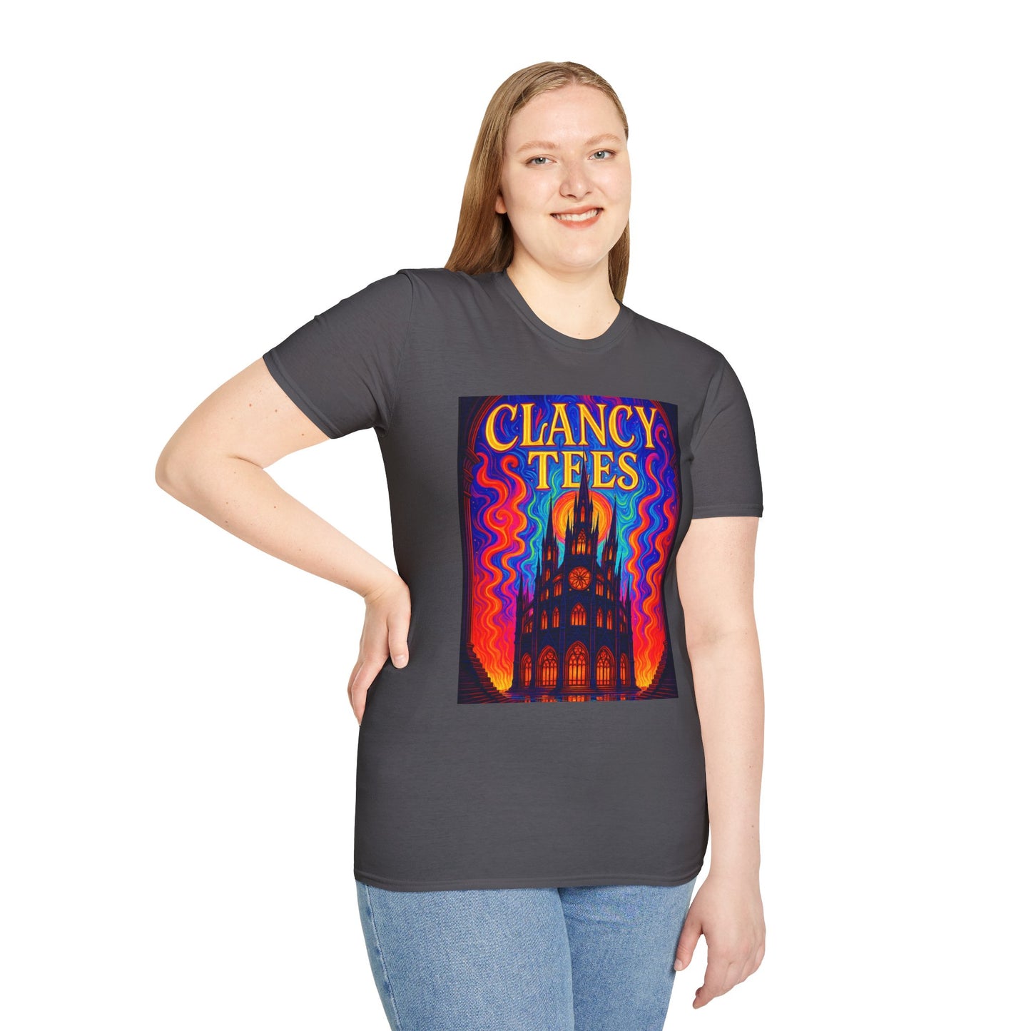 Psychedelic Cathedral Shirt – Trippy Gothic Church Tee – Gift for Art Nerds, Music Festival Fans, Visual Explorers, and Spiritual Weirdos