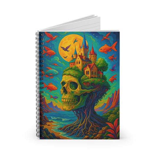 Skull Castle Spiral Notebook Ruled Line Journal Gift for Students and Writers
