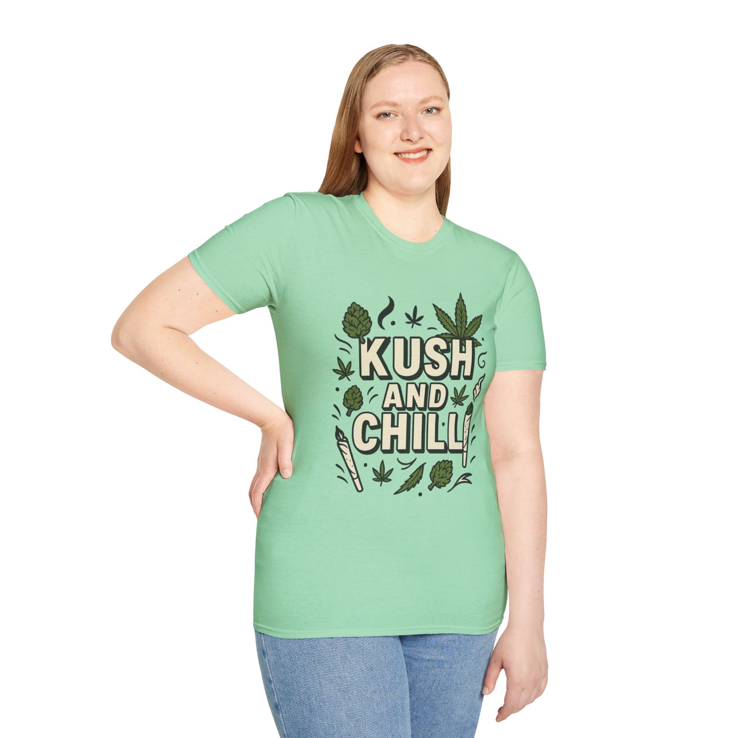 Kush and Chill Funny Weed Shirt – Stoner Relaxation Tee – Gift for Potheads, Chill Smokers, Cannabis Lovers, and 420 Enthusiasts