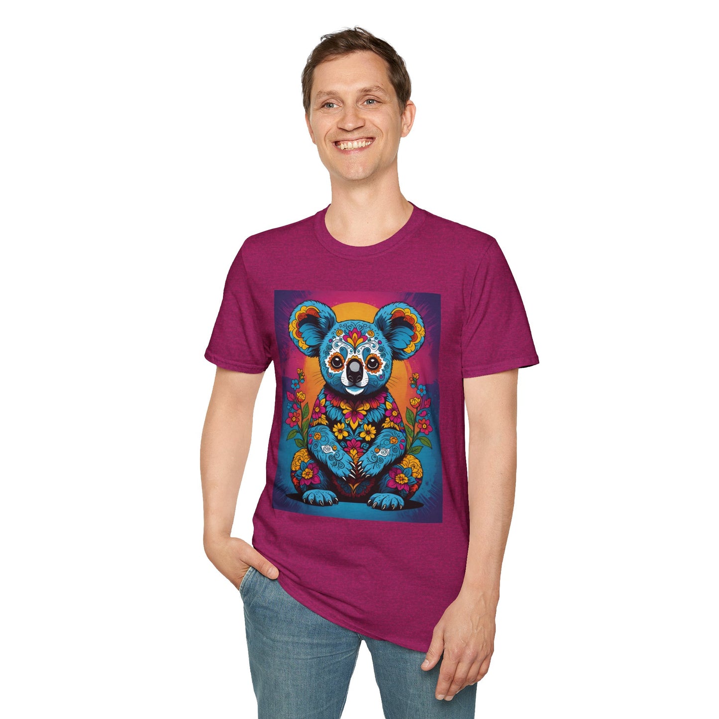 Psychedelic Koala T Shirt Trippy Animal Graphic Tee Colorful Festival Top Gift for Nature Lovers