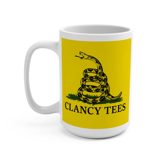 Don’t Tread On Me Snake Mug Bold Gadsden Artwork Ceramic Coffee Cup Gift for History Buffs