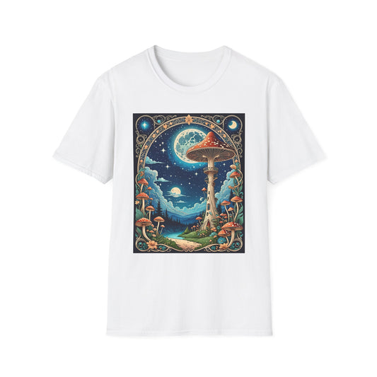 Psychedelic Mushroom Forest Shirt – Trippy Moonlight Nature Tee – Gift for Shroom Enthusiasts, Fantasy Fans, and Dreamy Escapists