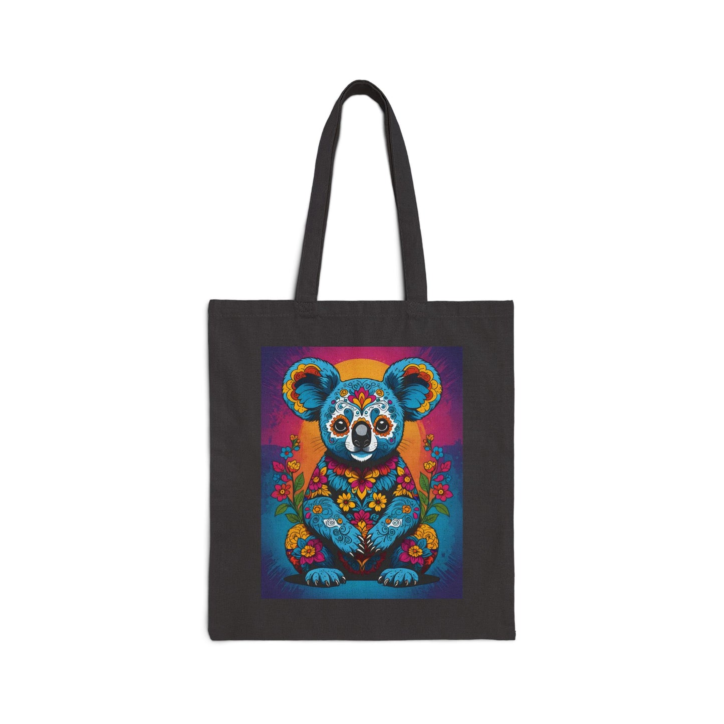 Psychedelic Koala Tote Bag With Colorful Trippy Art Design Bold Animal Print Carryall Bag Unique Gift For Nature Lovers