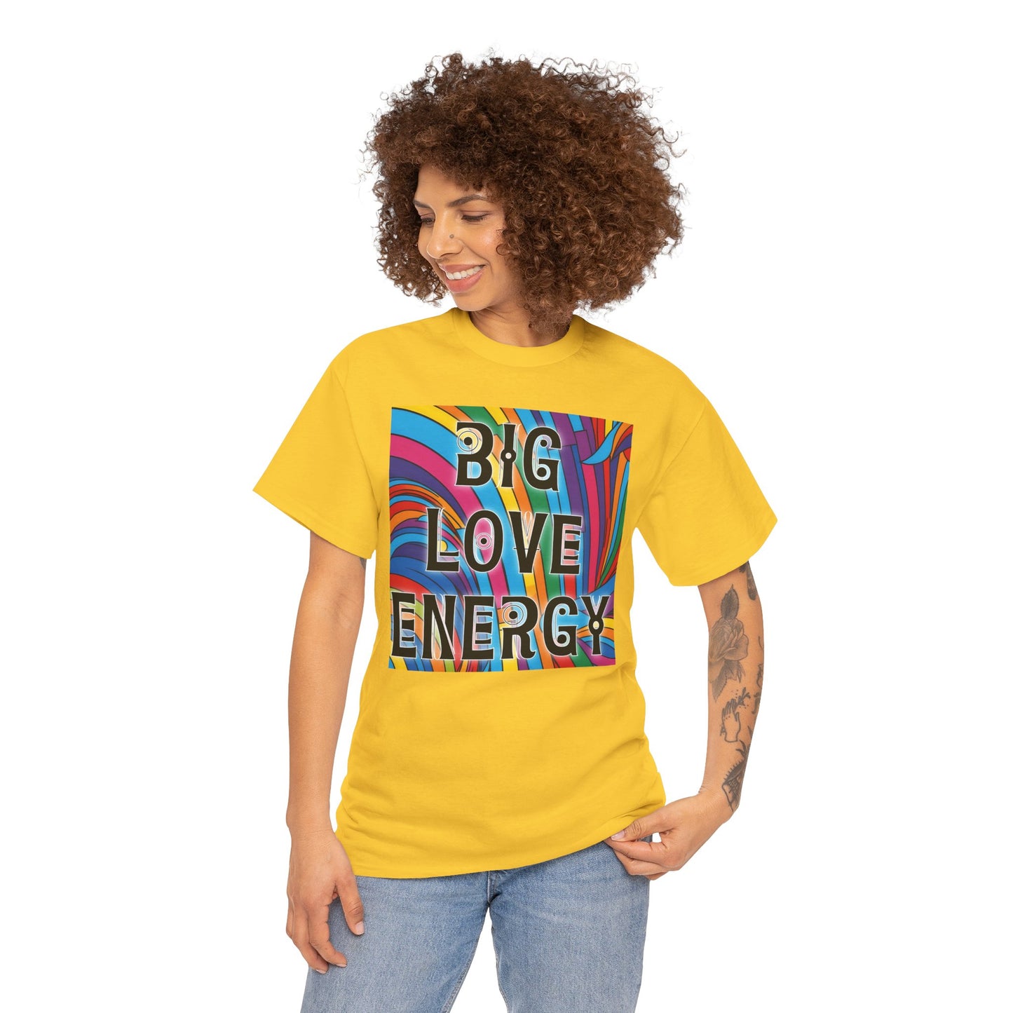 Big Love Energy Tee – Bold Rainbow Graphic T-Shirt