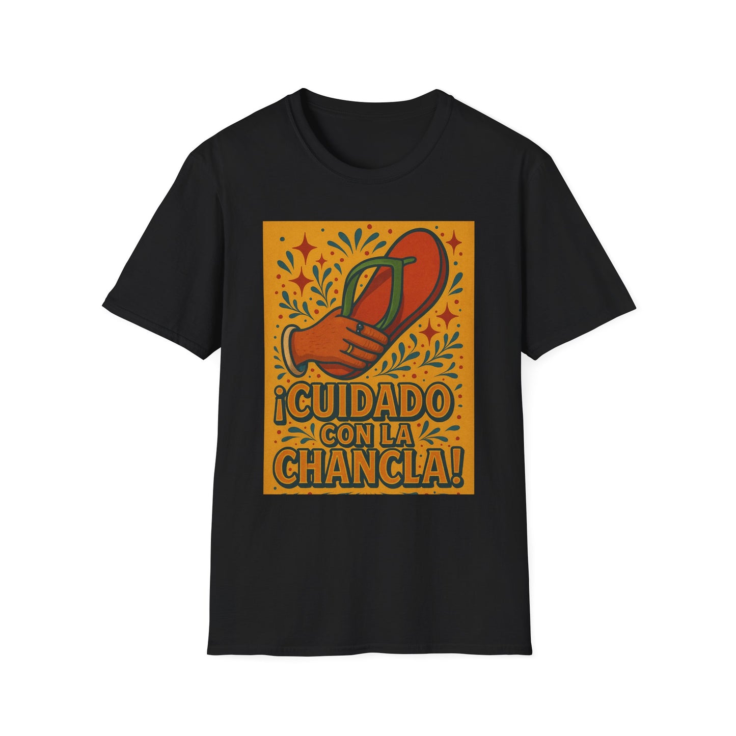 Cuidado Con La Chancla T-Shirt Funny Spanish Graphic Tee Latin Humor Shirt Fiesta Party Shirt Gift for Hispanic Friends Gift for Moms Gift for Abuela