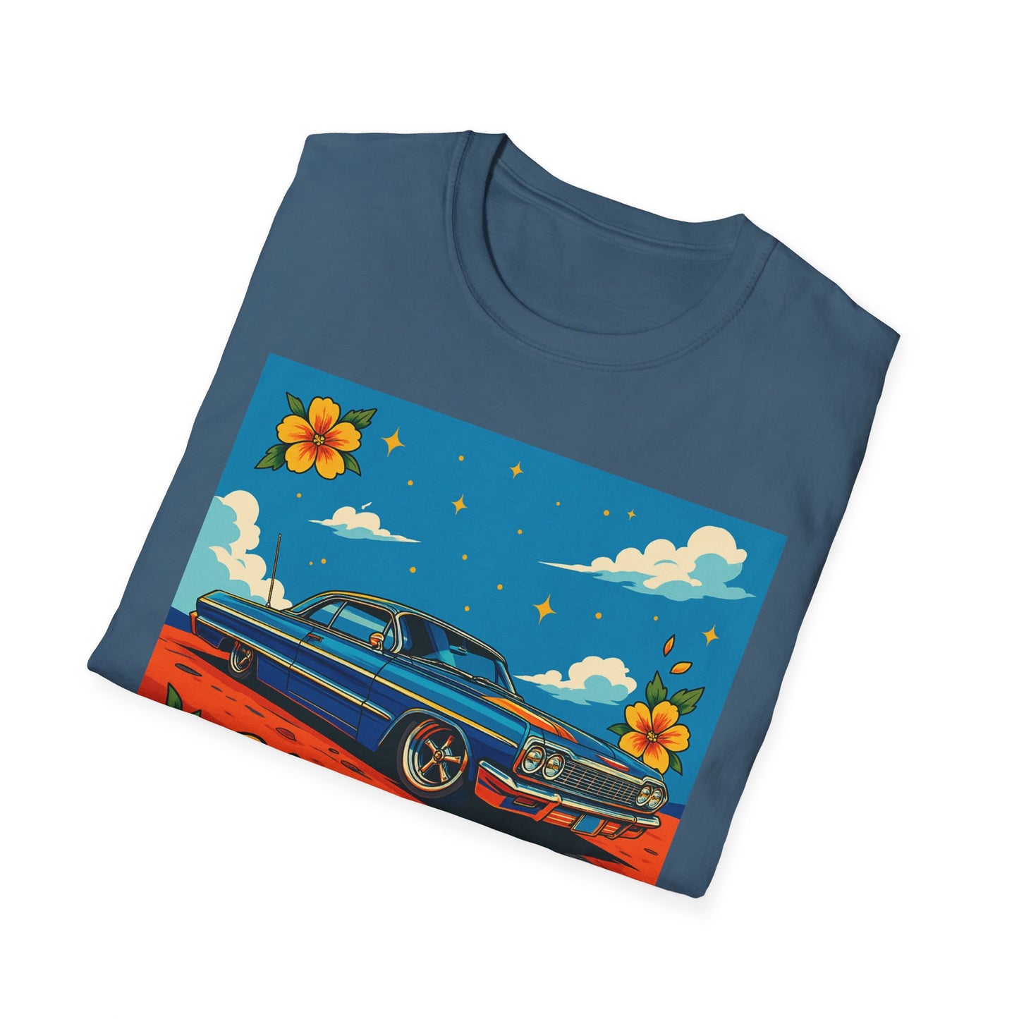 Lowrider Car Retro Shirt – Chicano Style Graphic Tee – Gift for Classic Car Lovers, Vintage Culture Fans, and Custom Car Aesthetic Addicts