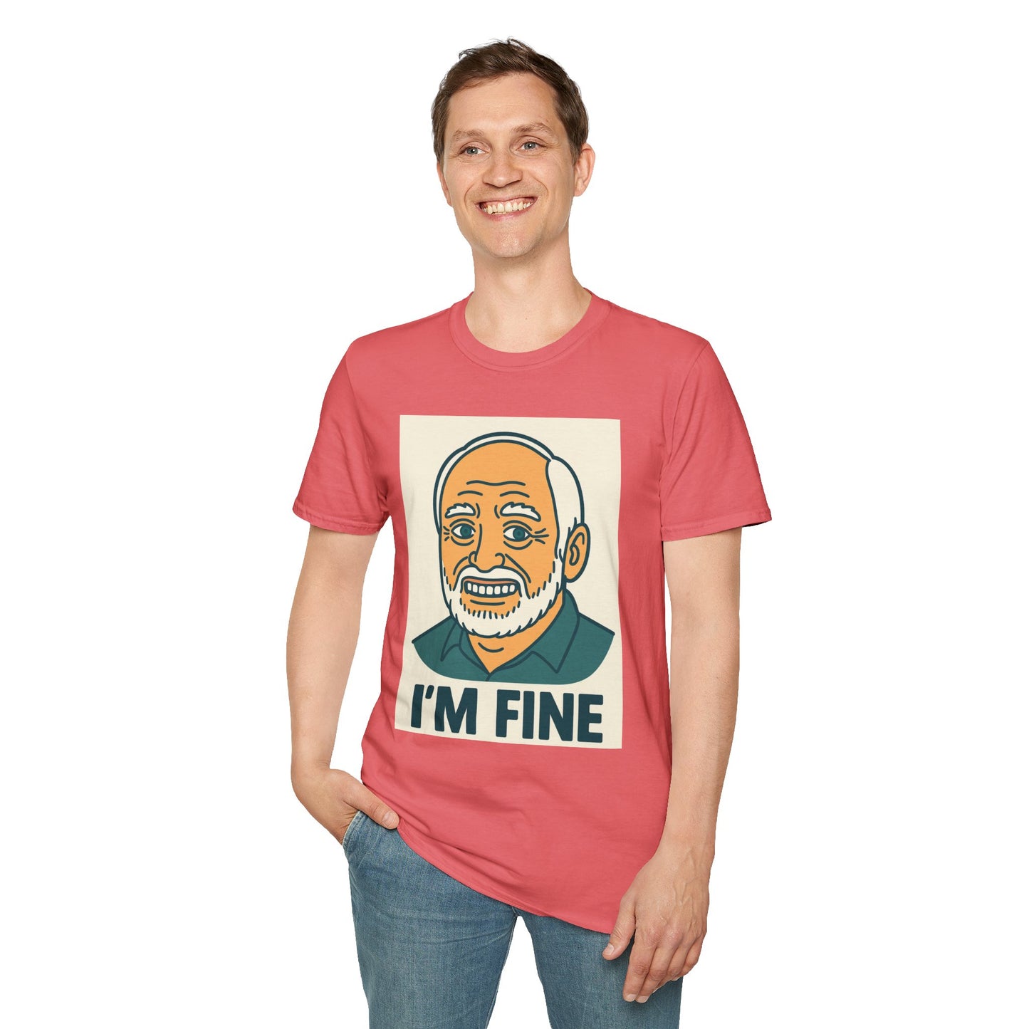 Humorous Unisex T-Shirt - 'I'M FINE', Funny Gift, Casual Wear, Everyday Humor, Father's Day Tee, Gift for Dad