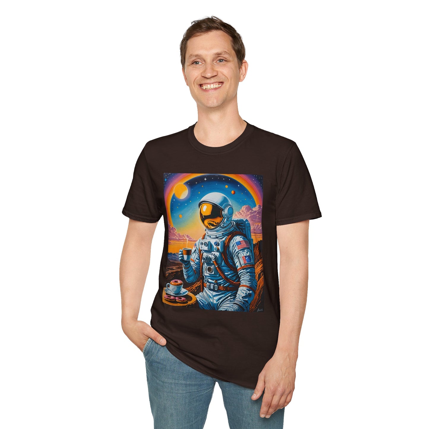 Astronaut-Themed Unisex T-Shirt, Space Lover Gift, Casual Tee, Galaxy Art Shirt, Unique Graphic Tee, Perfect for Birthdays