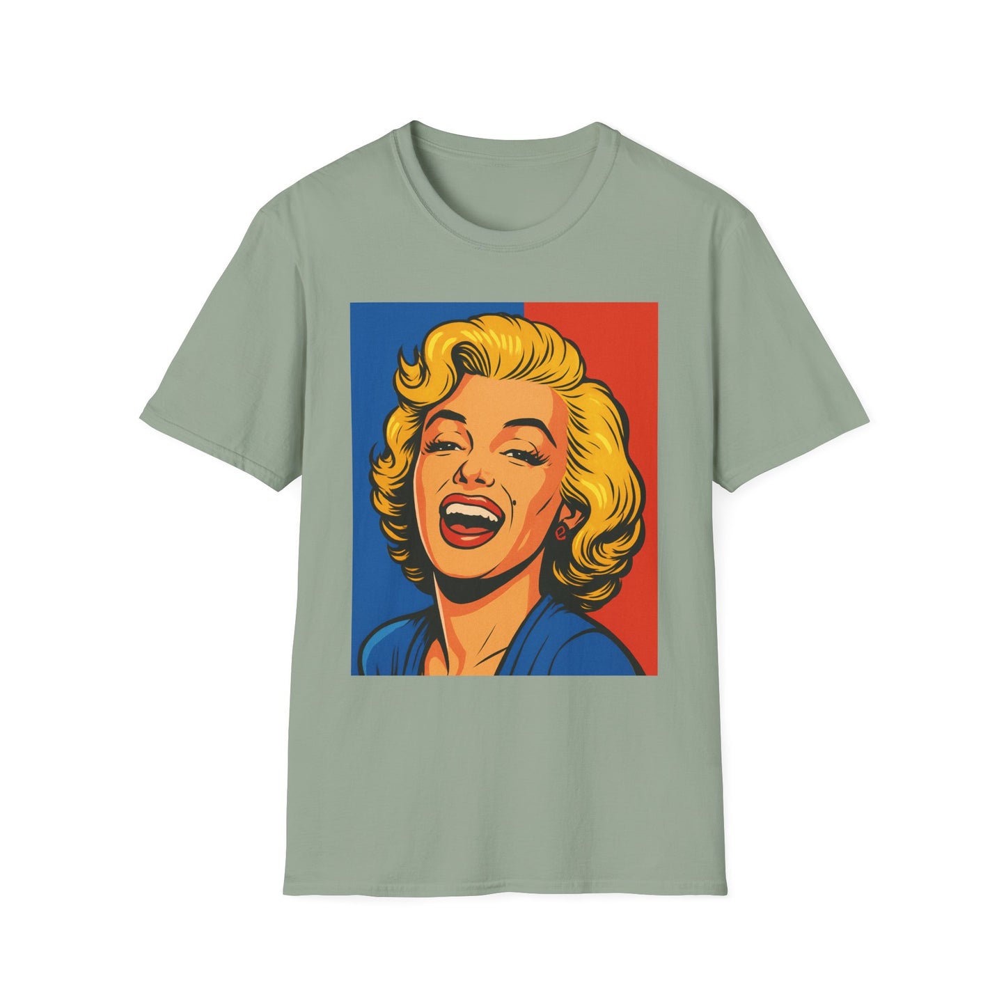 Retro Blonde Bombshell T-Shirt – Pop Art Style Graphic Tee – Gift for Classic Movie Fans, Vintage Aesthetic Lovers, and Bold Fashion Enthusiasts