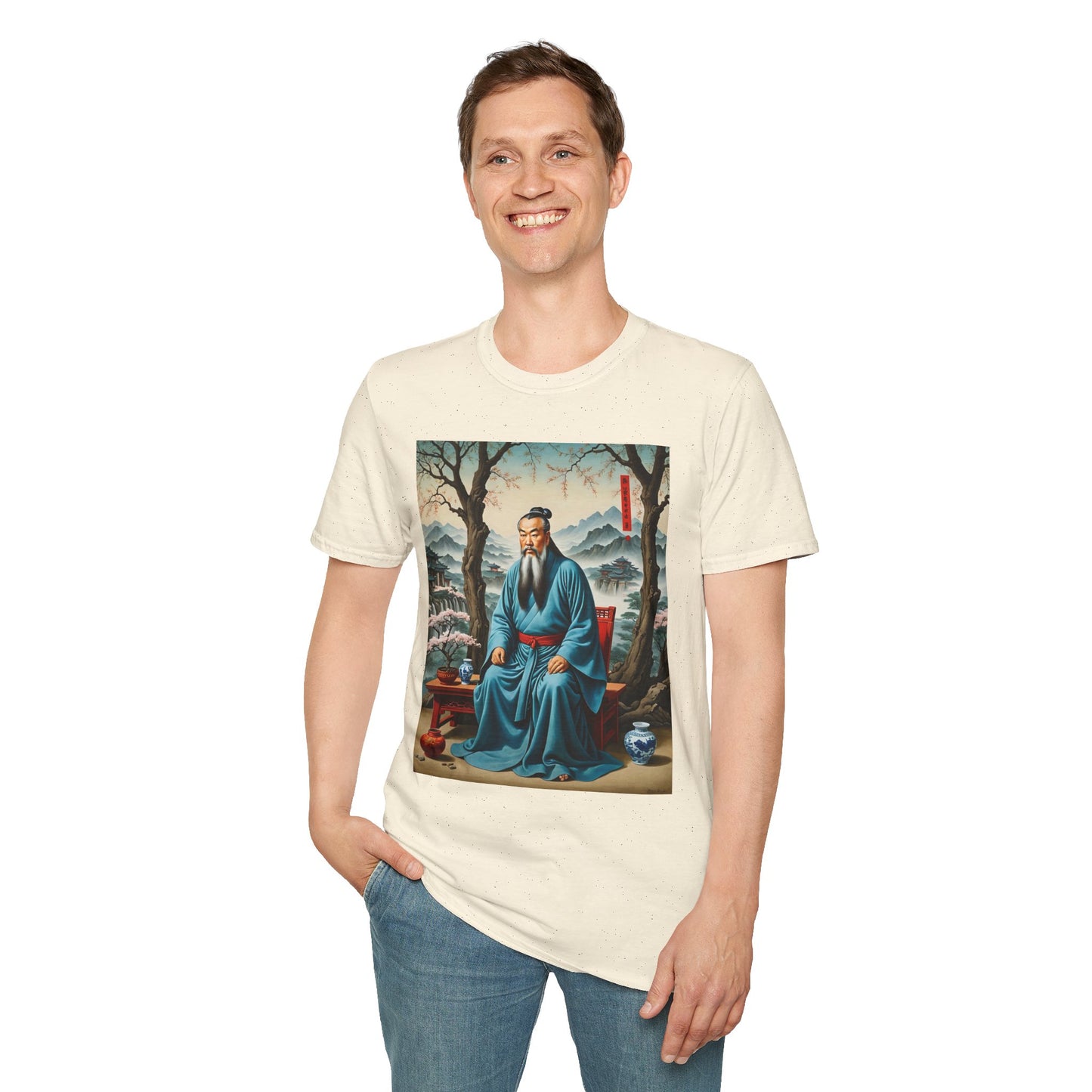 Ancient Scholar T-Shirt Eastern Wisdom Graphic Tee Traditional Art Shirt Gift for History Buffs Gift for Philosophy Fans Timeless Cultural Artwork