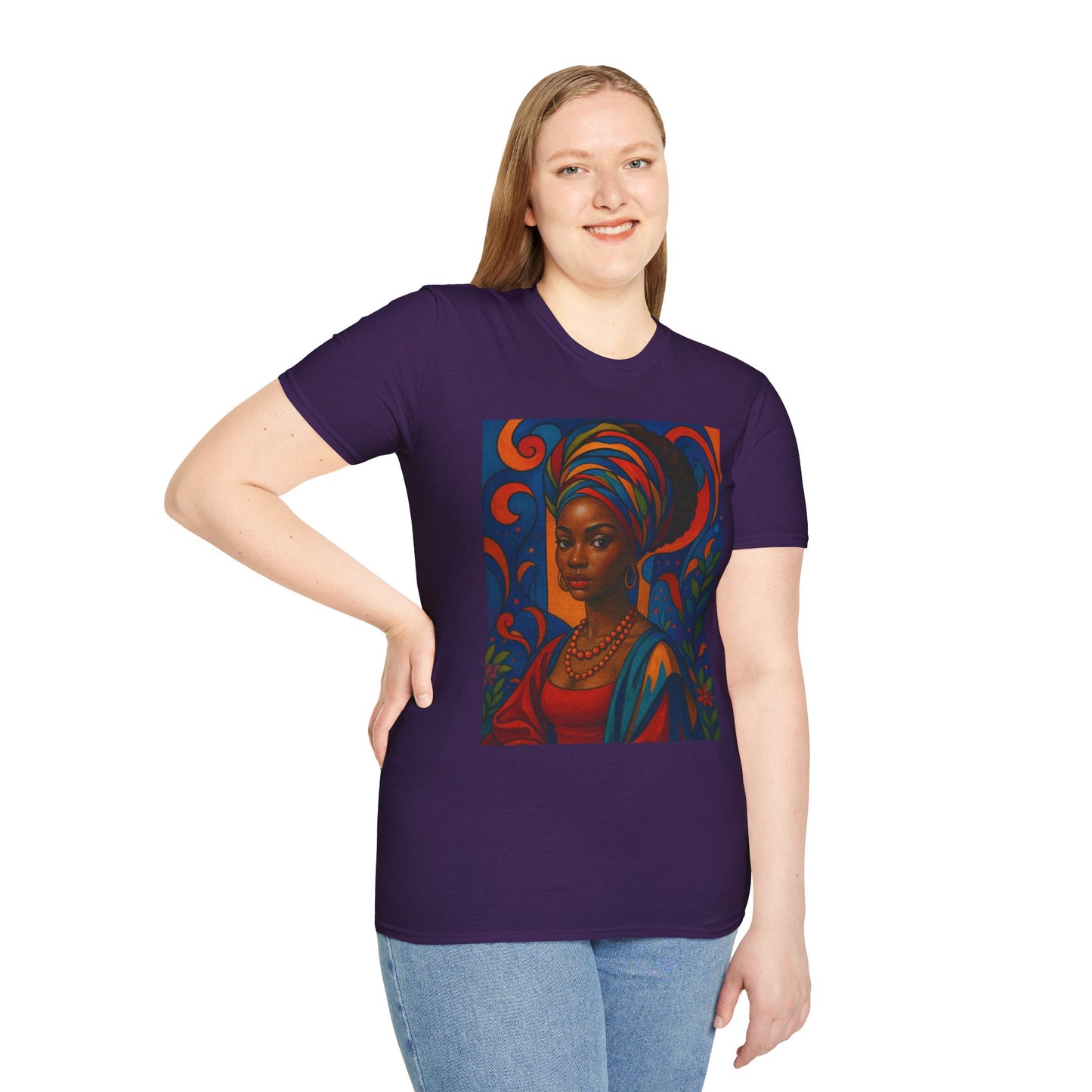 Afrocentric Queen T Shirt Bold Colorful African Art Tee for Black Women Melanin Magic Lovers Cultural Pride Streetwear and Afro Art Enthusiasts