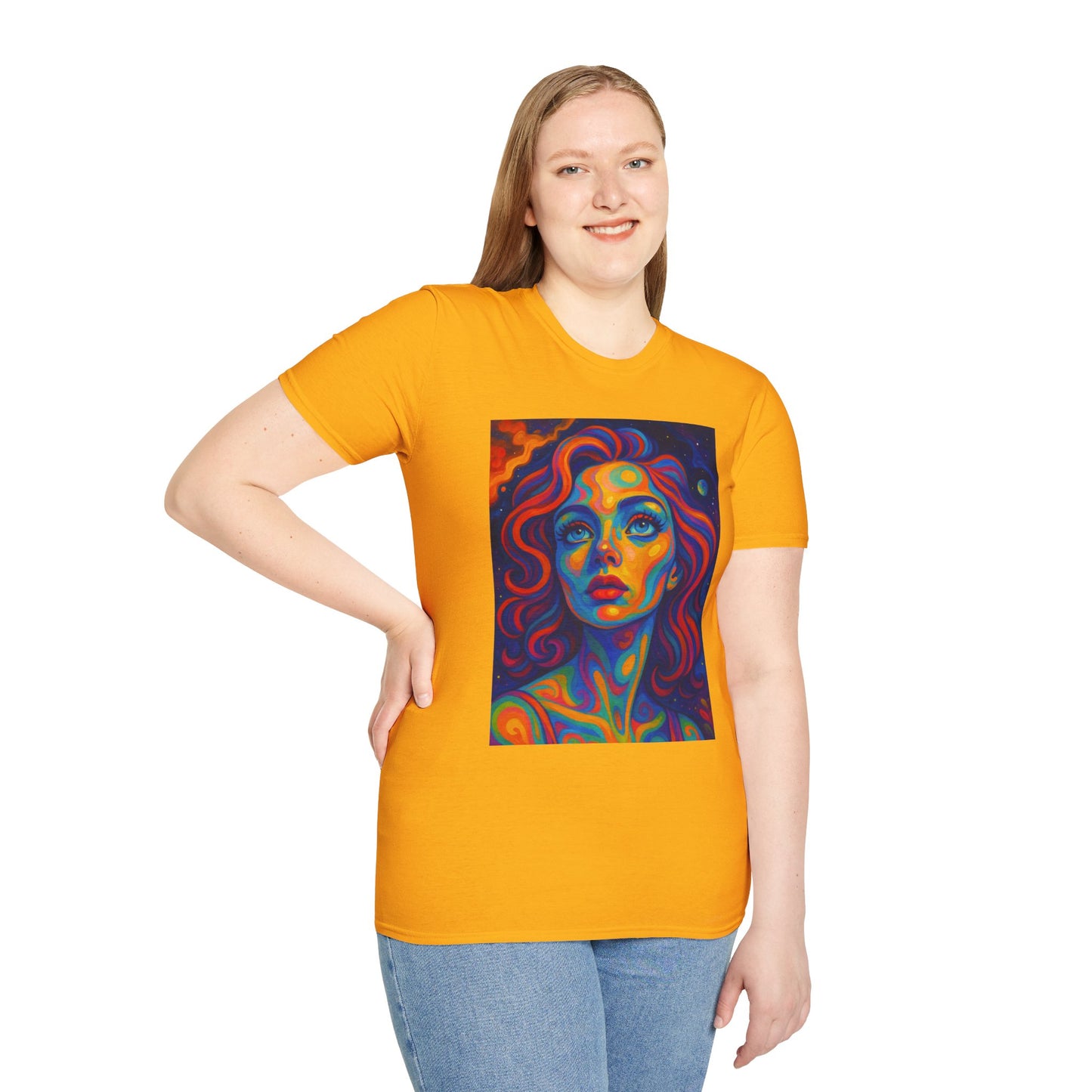 Psychedelic Woman Face Shirt | Trippy Pop Art T-Shirt | Colorful Surreal Portrait Tee | Gift for Art Lovers