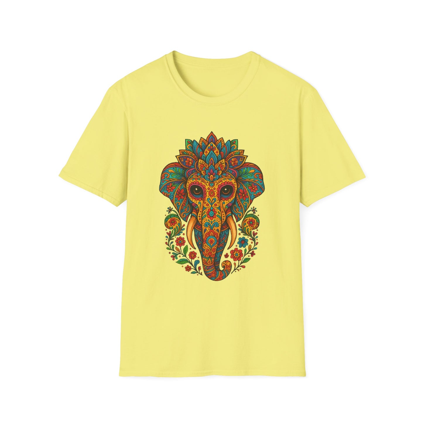 Boho Elephant Shirt Psychedelic Floral Head Art Tee Gift for Spiritual Seekers Animal Lovers and Mindful Hippies with a Love for Earthy Trippy Vibes