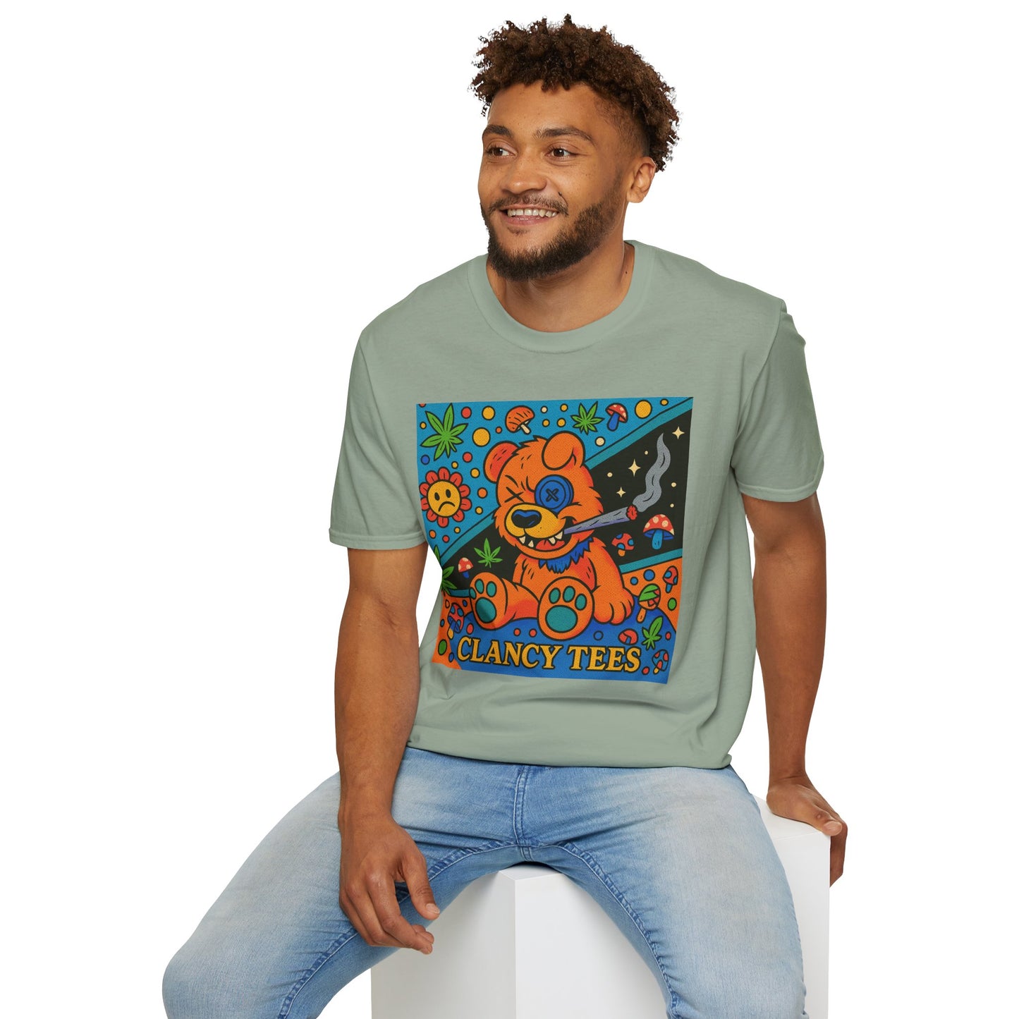 Vibrant Animal Graphic T-Shirt, Casual Tee for Pet Lovers, 420 Friendly Gift, Retro Style, Summer Wear, Fun Everyday Top