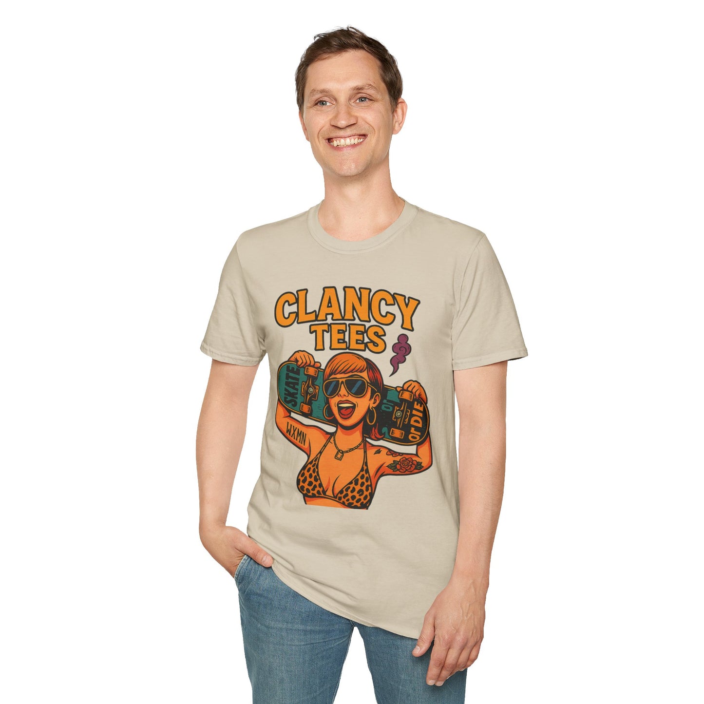 Trendy Graphic Tee, Vintage Skateboarding Shirt, Casual Summer Top, Perfect for Skate Enthusiasts, Streetwear Wardrobe