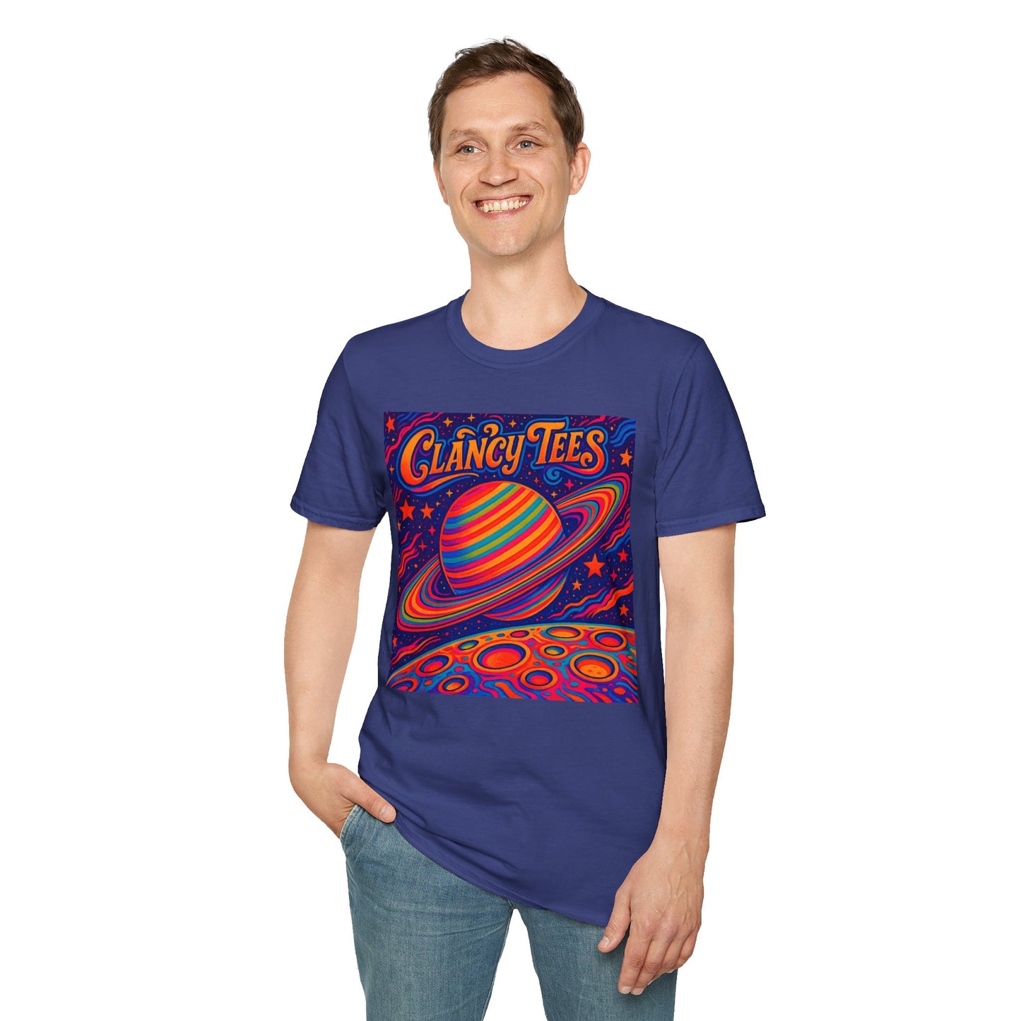 Psychedelic Saturn Shirt – Trippy Outer Space Graphic Tee with Colorful Planet Art – Gift for Stargazers, Spaceheads, and Cosmic Explorers