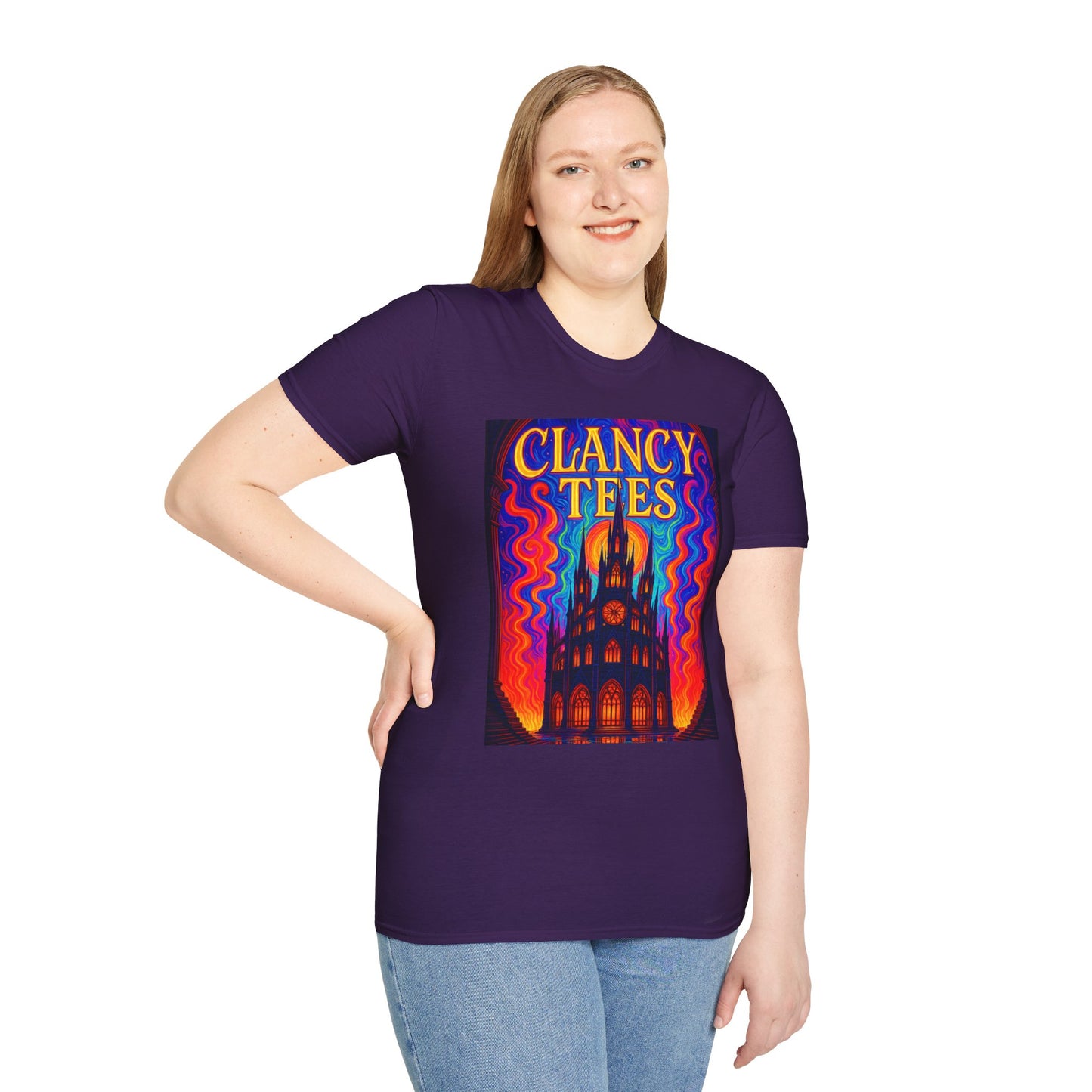 Psychedelic Cathedral Shirt – Trippy Gothic Church Tee – Gift for Art Nerds, Music Festival Fans, Visual Explorers, and Spiritual Weirdos