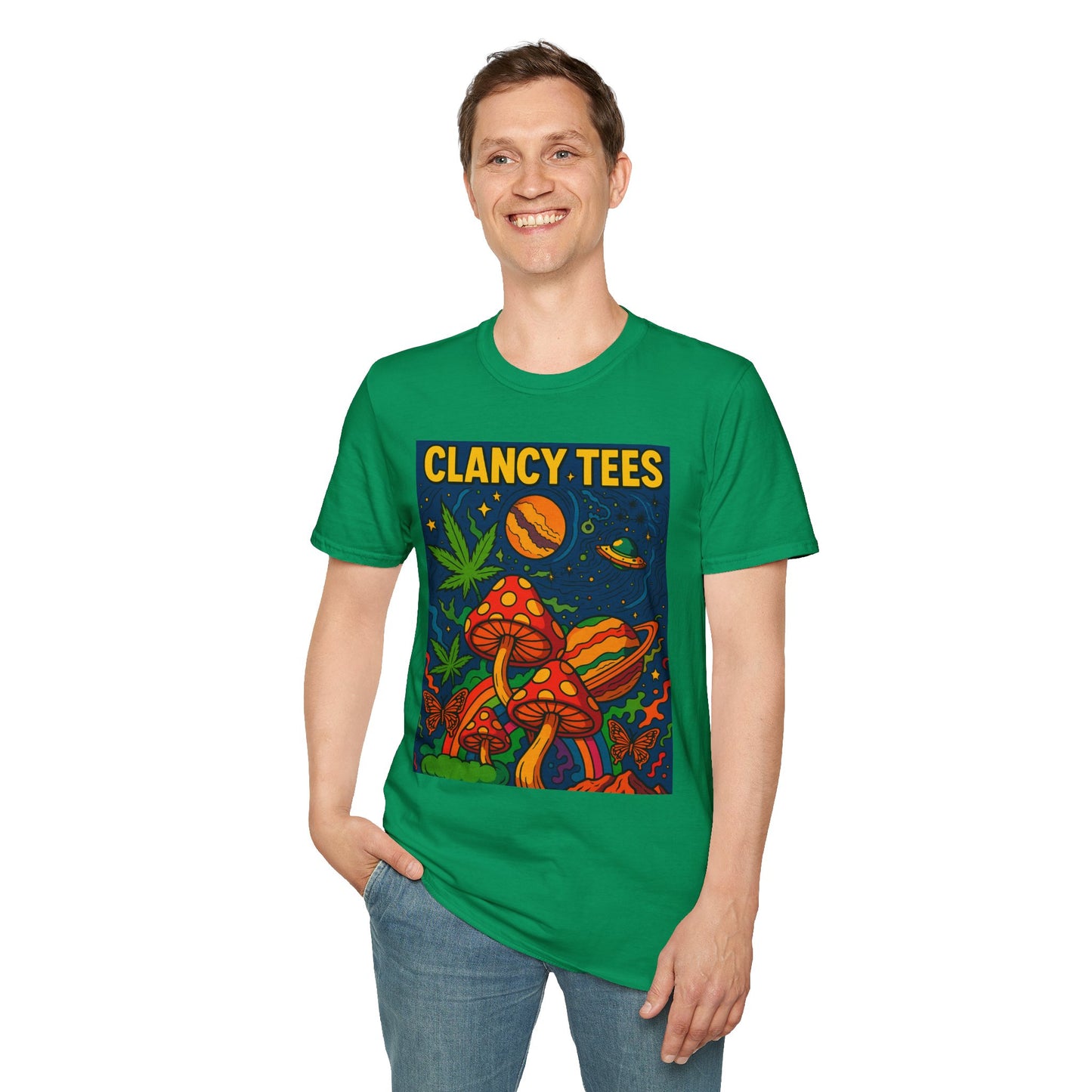Psychedelic Mushroom T Shirt – Trippy Cosmic Graphic Tee, Stoner Festival Top, Gift for Psychedelic Art Lovers