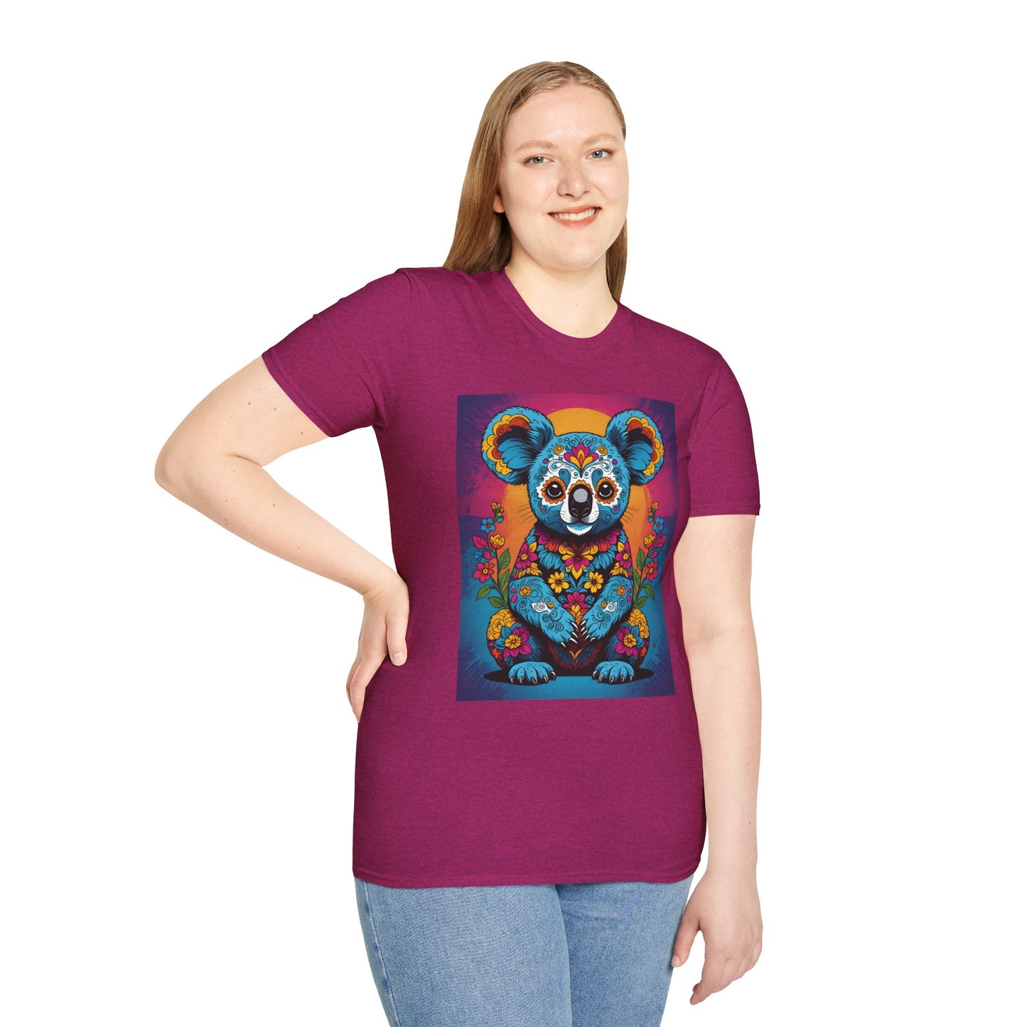 Psychedelic Koala T Shirt Trippy Animal Graphic Tee Colorful Festival Top Gift for Nature Lovers