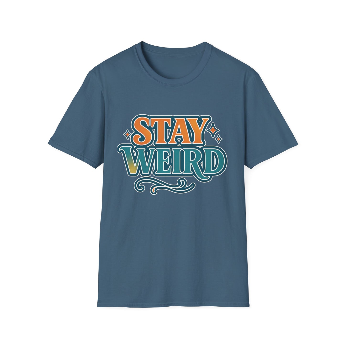 Stay Weird Unisex Softstyle T-Shirt - Fun Graphic Tee, Quirky Apparel, Gift for Friends, Casual Wear, Unique Style