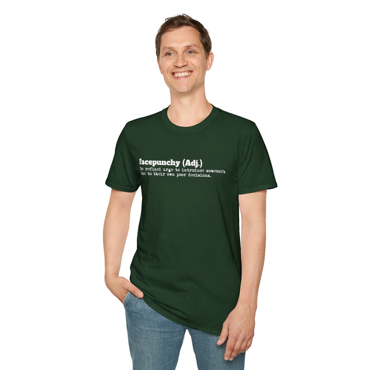 Facepunchy Definition T-Shirt Sarcastic Text Tee Funny Dictionary Shirt for Snarky People Gift for Coworkers with Attitude Passive Aggressive Humor