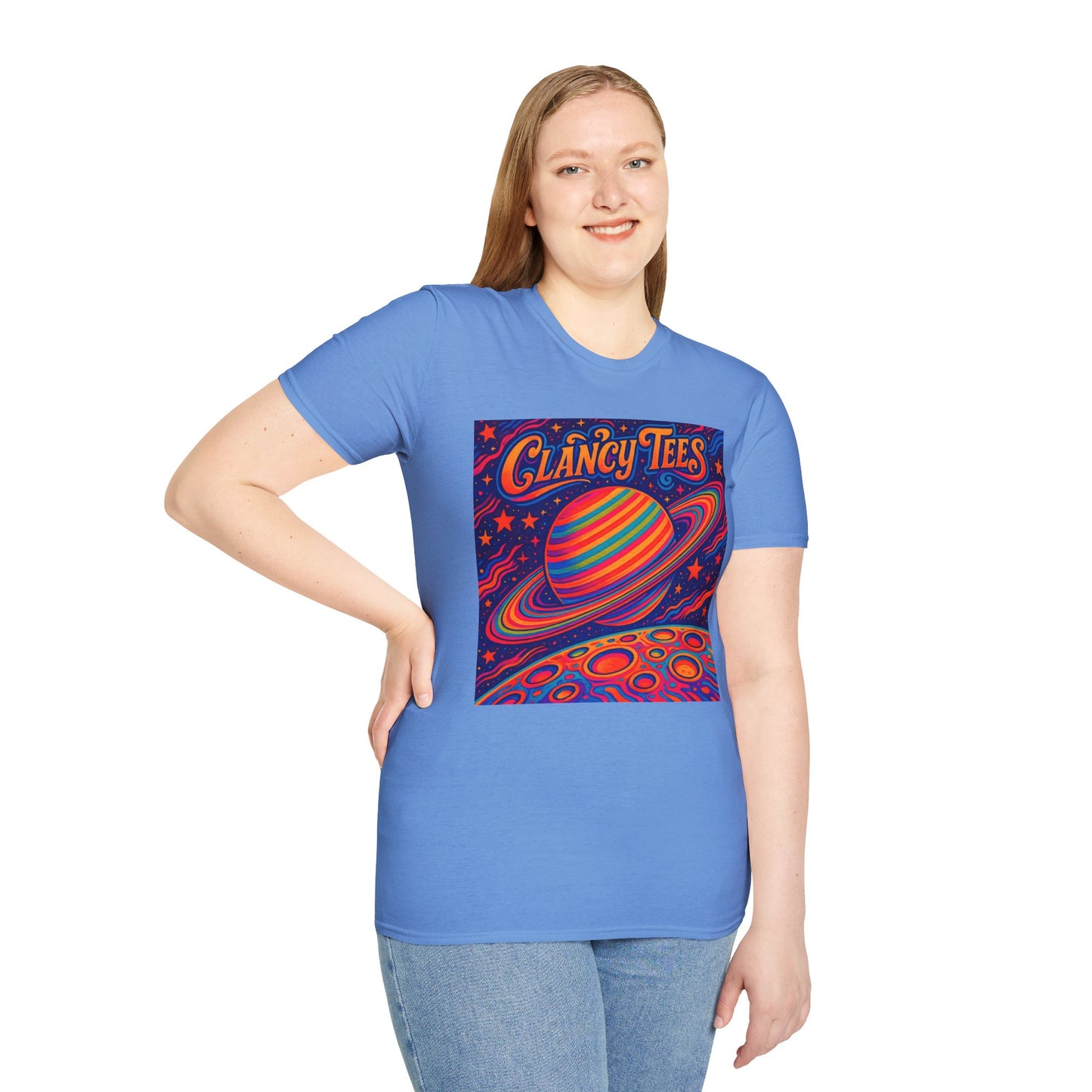 Psychedelic Saturn Shirt – Trippy Outer Space Graphic Tee with Colorful Planet Art – Gift for Stargazers, Spaceheads, and Cosmic Explorers
