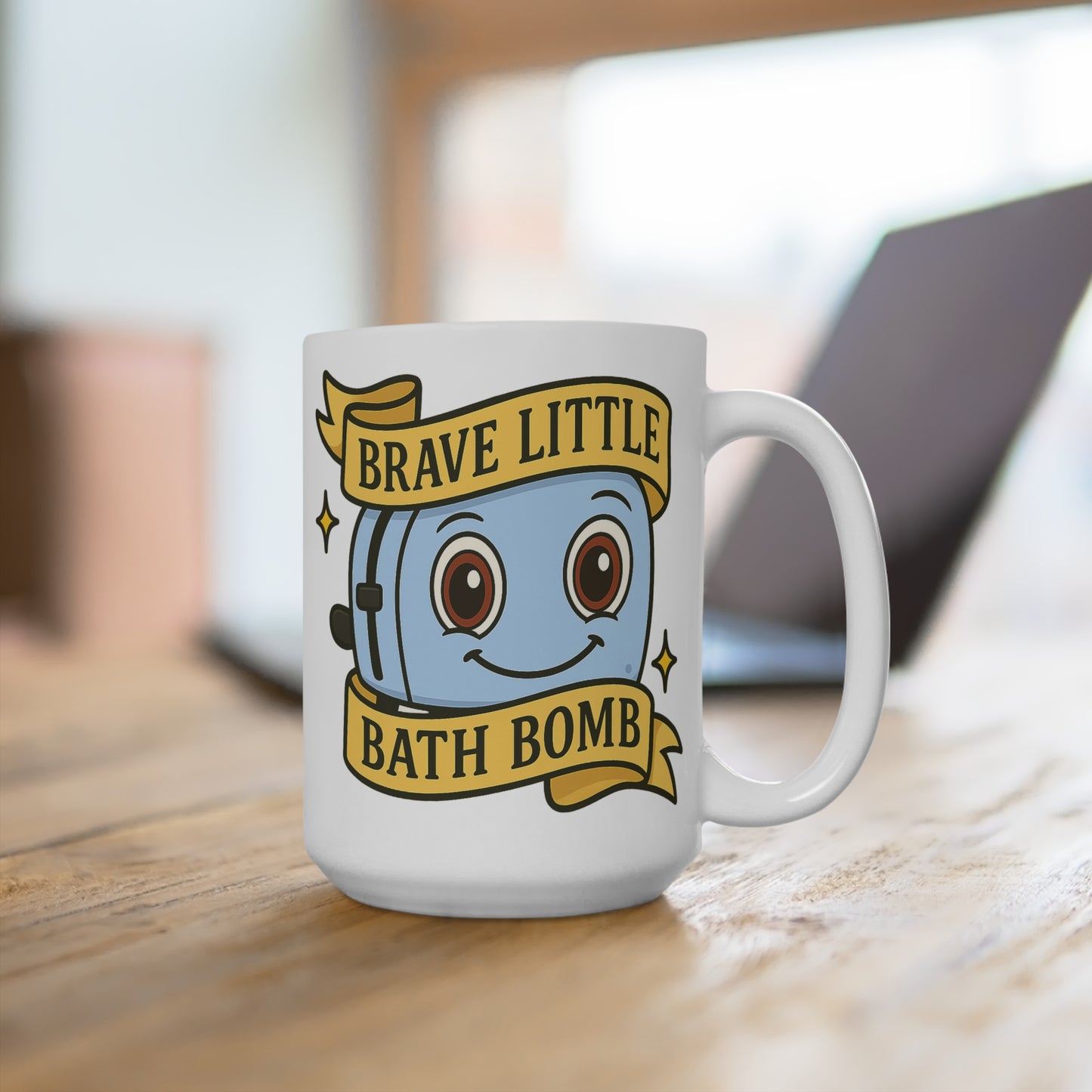 Brave Little Bath Bomb Mug Funny Dark Humor Coffee Cup Sarcastic Ceramic Gift For Friends