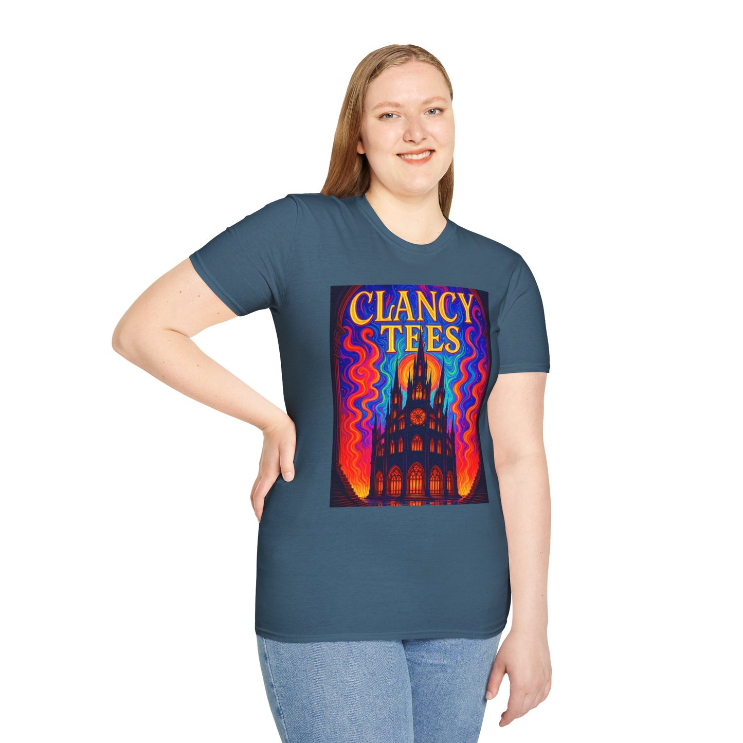 Psychedelic Cathedral Shirt – Trippy Gothic Church Tee – Gift for Art Nerds, Music Festival Fans, Visual Explorers, and Spiritual Weirdos