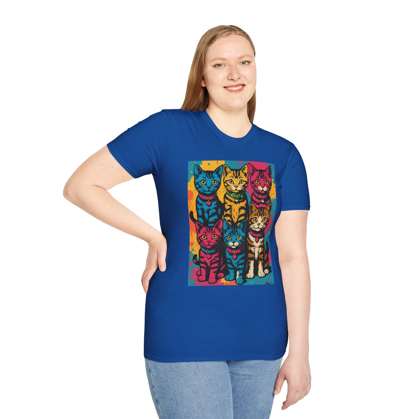 Rainbow Cats Art Shirt – Colorful Cat Lover Tee for Feline Fans – Funny Gift for Cat Moms, Pet Parents, Weird Cat People & Whimsical Animal Aesthetic