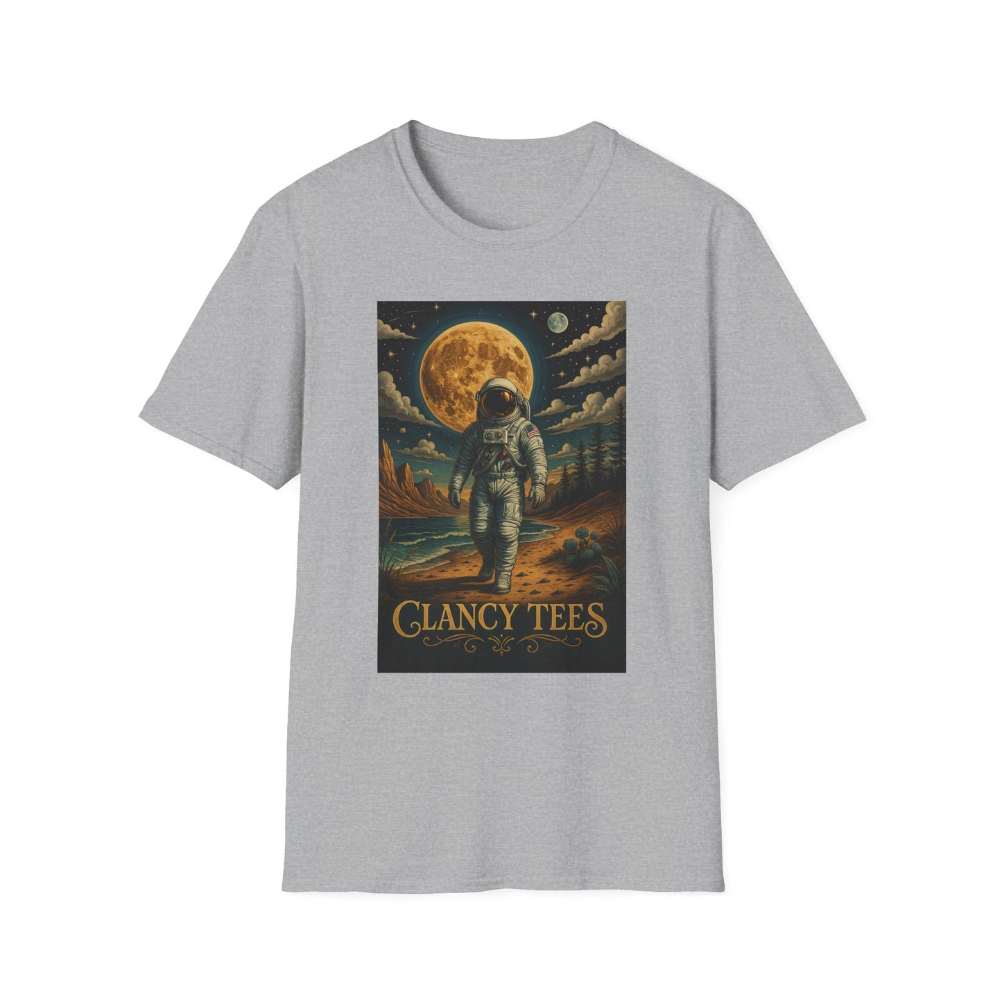 Astronaut Adventure Unisex Softstyle T-Shirt | Cosmic Space Shirt, Graphic Tee for Space Lovers, Gift for Nerds, Casual Wear