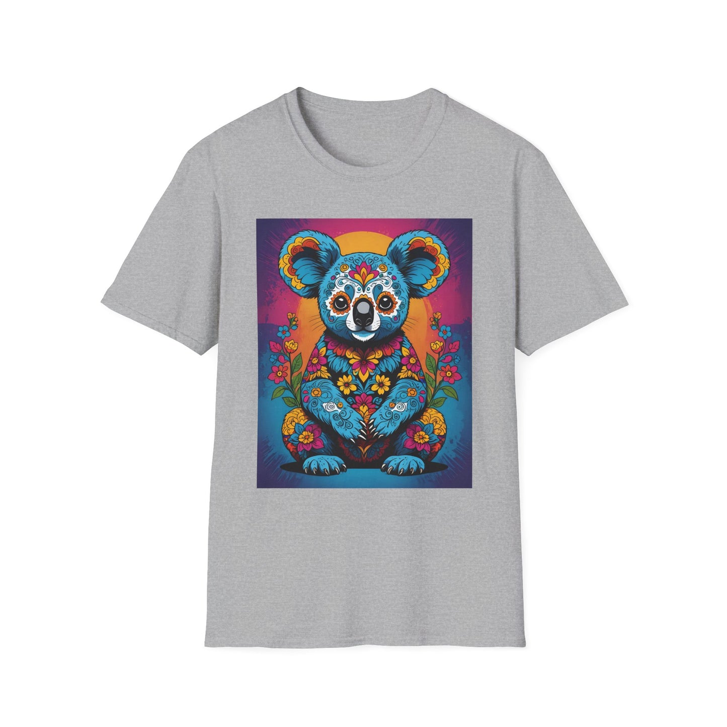 Psychedelic Koala T Shirt Trippy Animal Graphic Tee Colorful Festival Top Gift for Nature Lovers