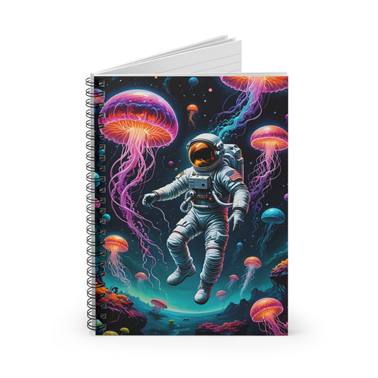 Astronaut Jellyfish Spiral Notebook Ruled Line Journal Gift for Students Writers