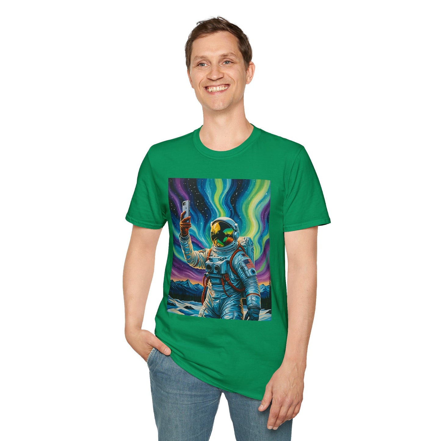Vibrant Astronaut T-Shirt - Cosmic Vibes, Space Lover Gift, Unisex Casual Wear, Unique Graphic Tee, Festival Fashion