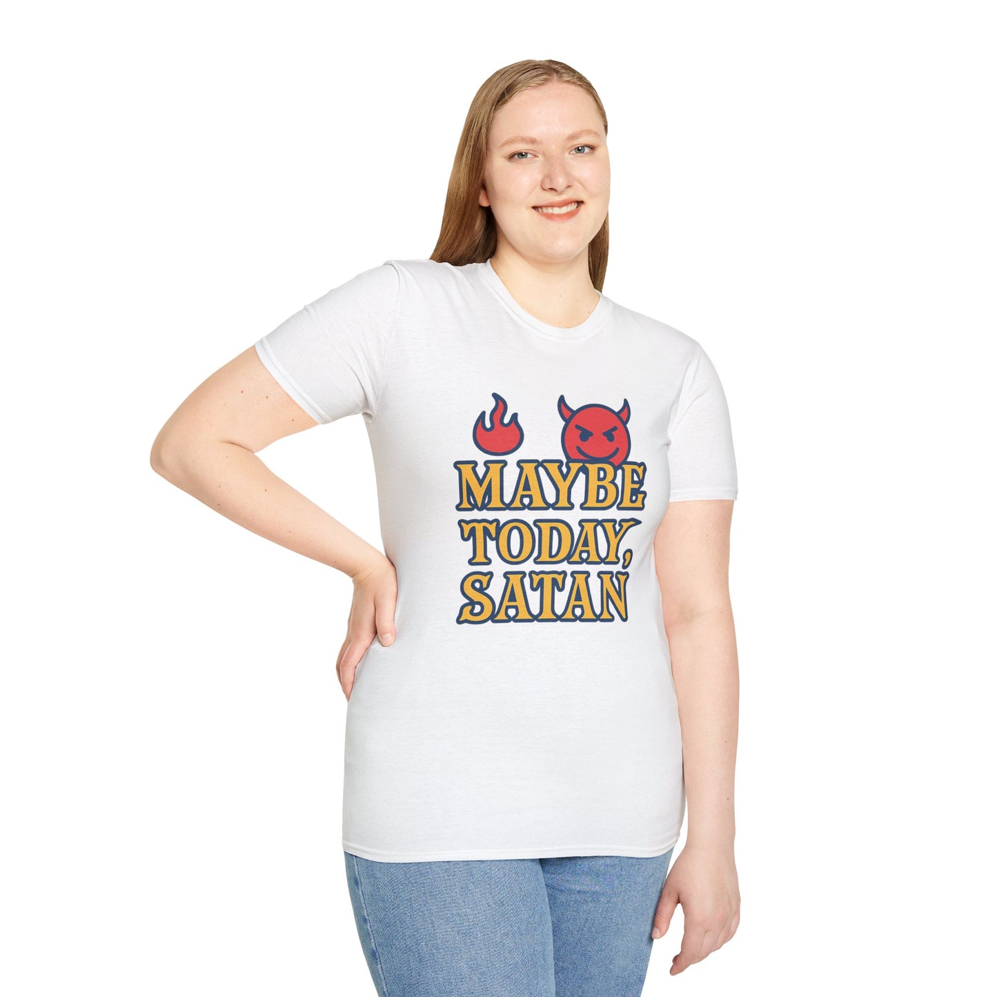 Maybe Today Satan Shirt – Funny Sarcastic Devil Tee | Bold Anti-Motivation Graphic | Snarky Spiritual Humor Shirt | Clancy Tees Original