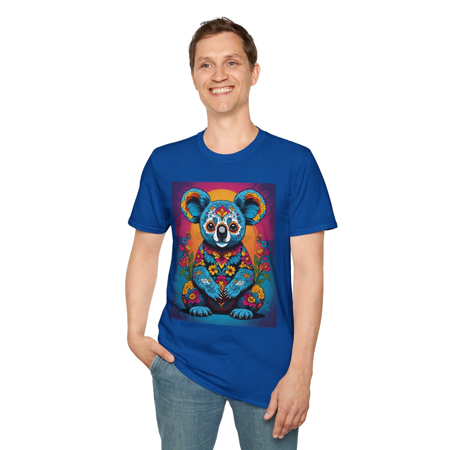 Psychedelic Koala T Shirt Trippy Animal Graphic Tee Colorful Festival Top Gift for Nature Lovers