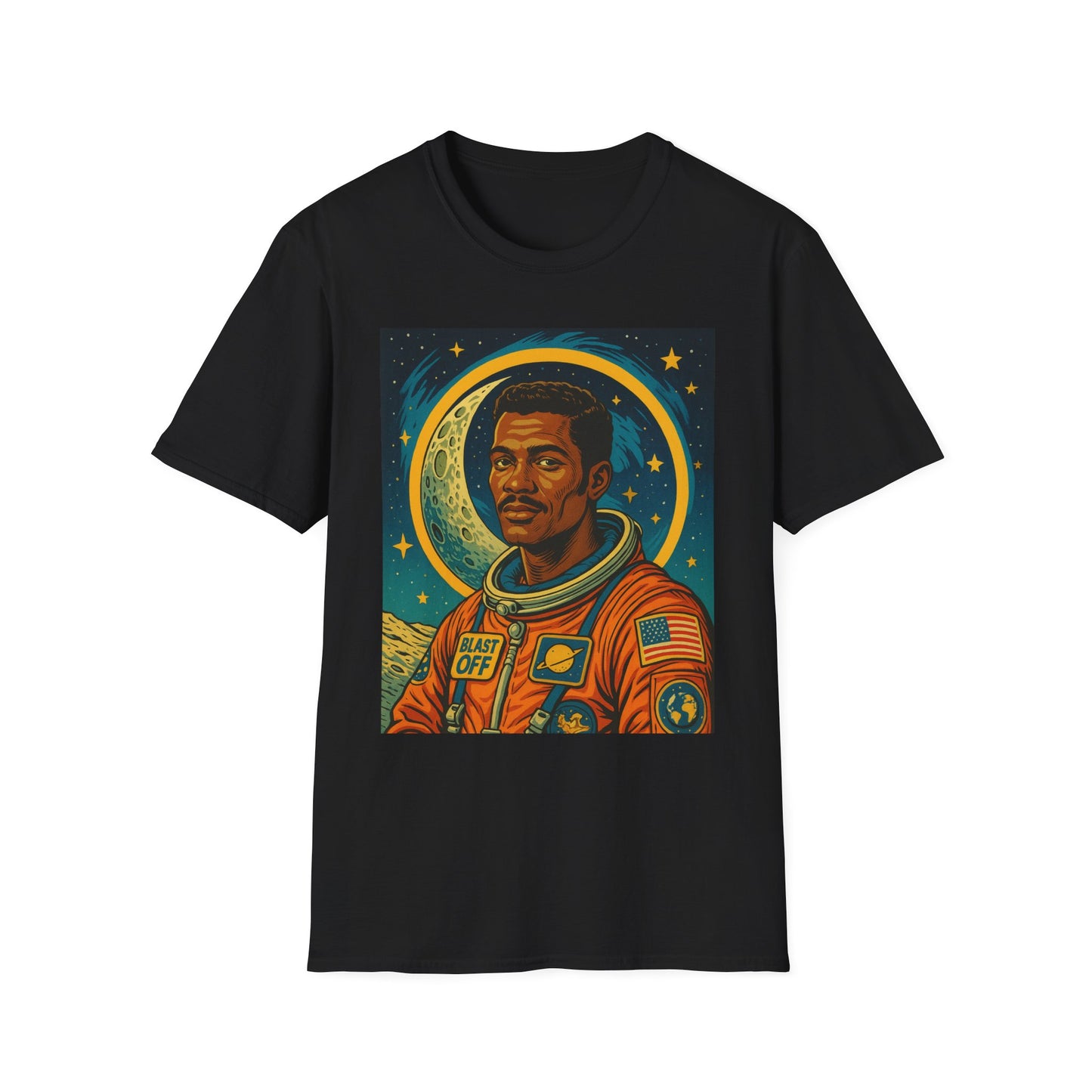 Afrofuturist Astronaut Shirt – Retro Space Art Tee – Gift for Sci-Fi Fans, Black Space History Buffs, Dreamers, Visionaries, and Cosmic Thinkers