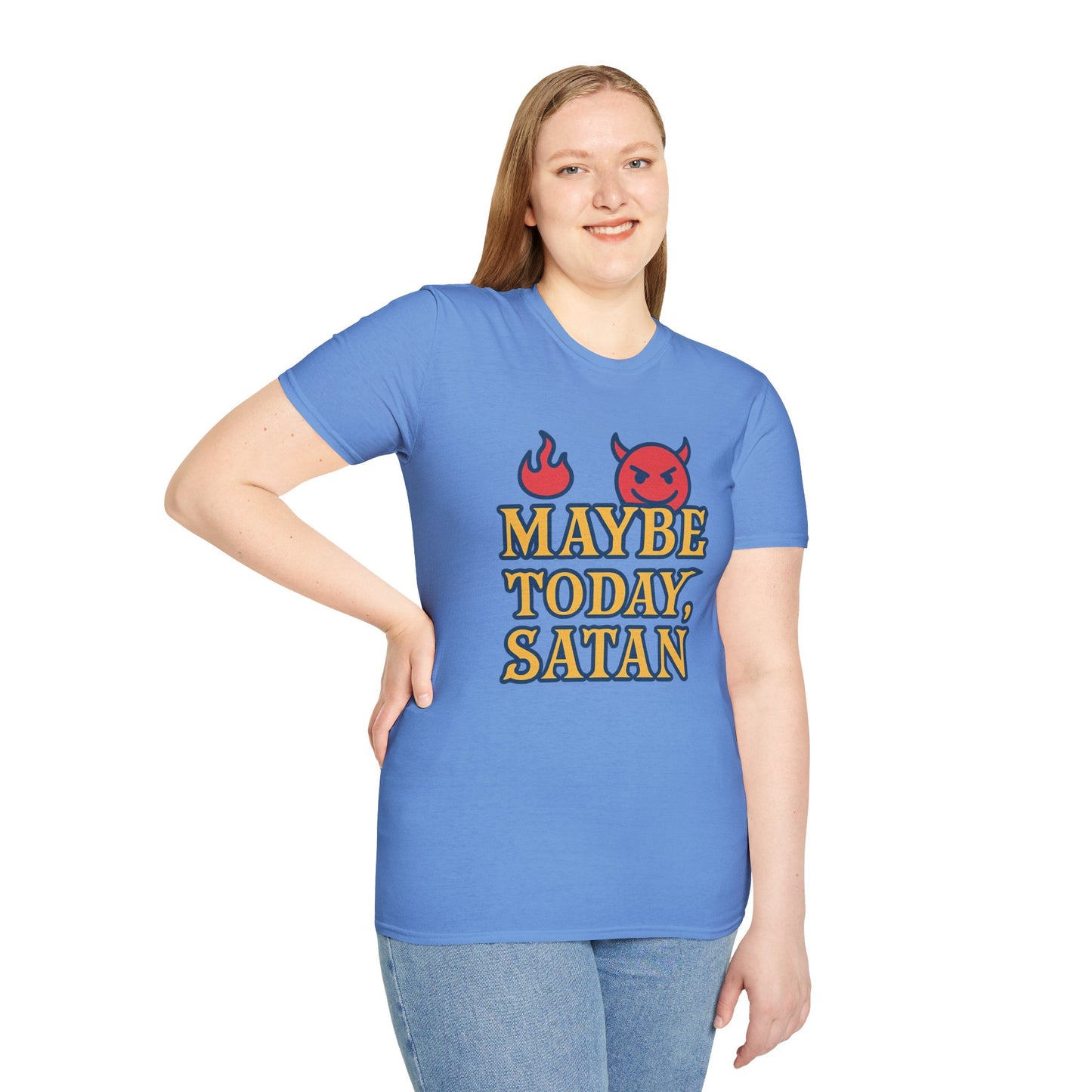 Maybe Today Satan Shirt – Funny Sarcastic Devil Tee | Bold Anti-Motivation Graphic | Snarky Spiritual Humor Shirt | Clancy Tees Original