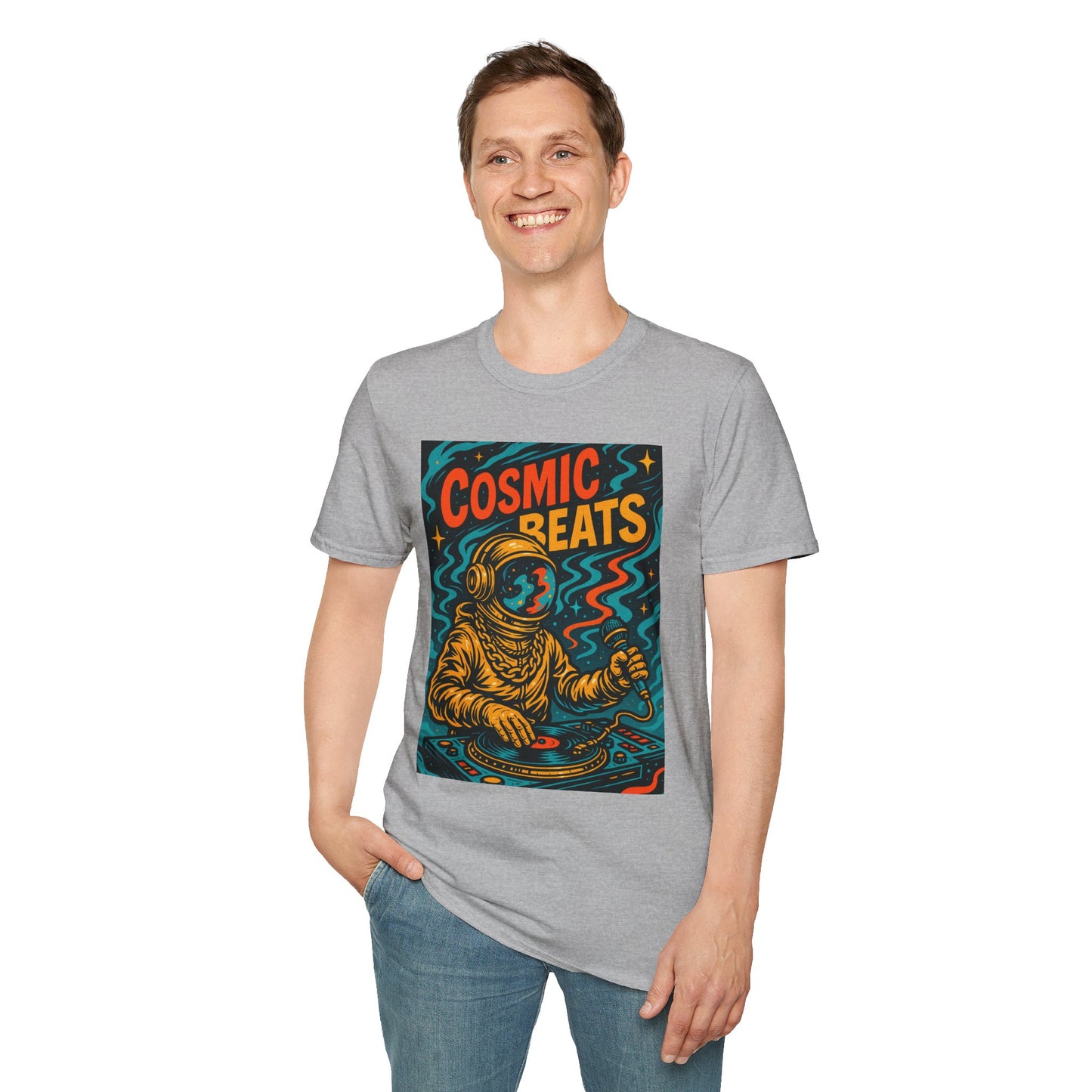 Astronaut DJ Shirt Cosmic Beats Tee Space Music Graphic Gift for EDM Lovers