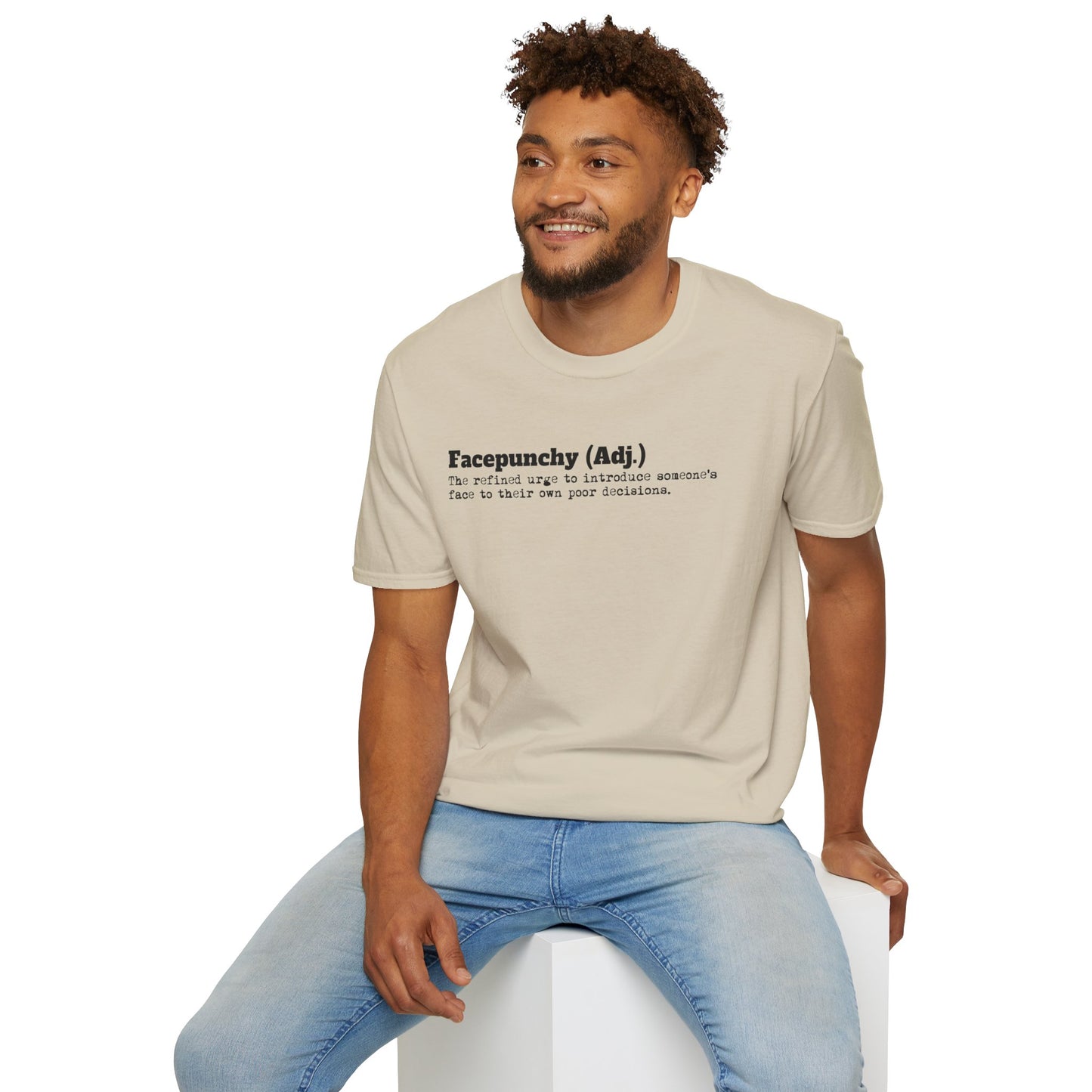 Facepunchy Definition T-Shirt Sarcastic Text Tee Funny Dictionary Shirt for Snarky People Gift for Coworkers with Attitude Passive Aggressive Humor