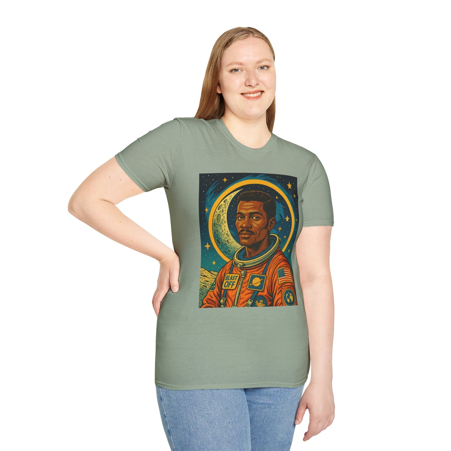 Afrofuturist Astronaut Shirt – Retro Space Art Tee – Gift for Sci-Fi Fans, Black Space History Buffs, Dreamers, Visionaries, and Cosmic Thinkers