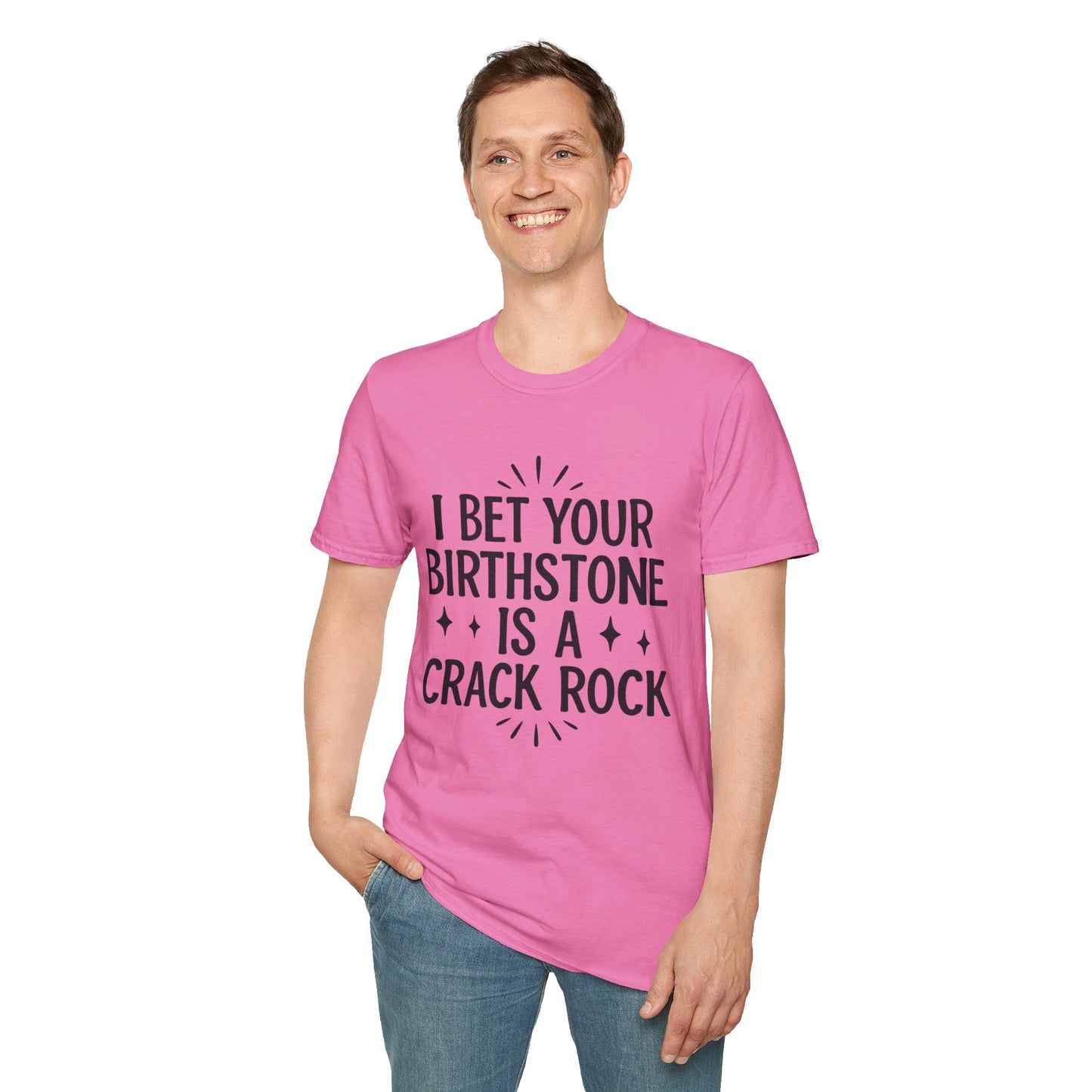 Crack Rock Birthstone Shirt – Funny Insult Tee – Gift for Petty Friends, Sarcastic Adults, and People Who Love Dark Humor