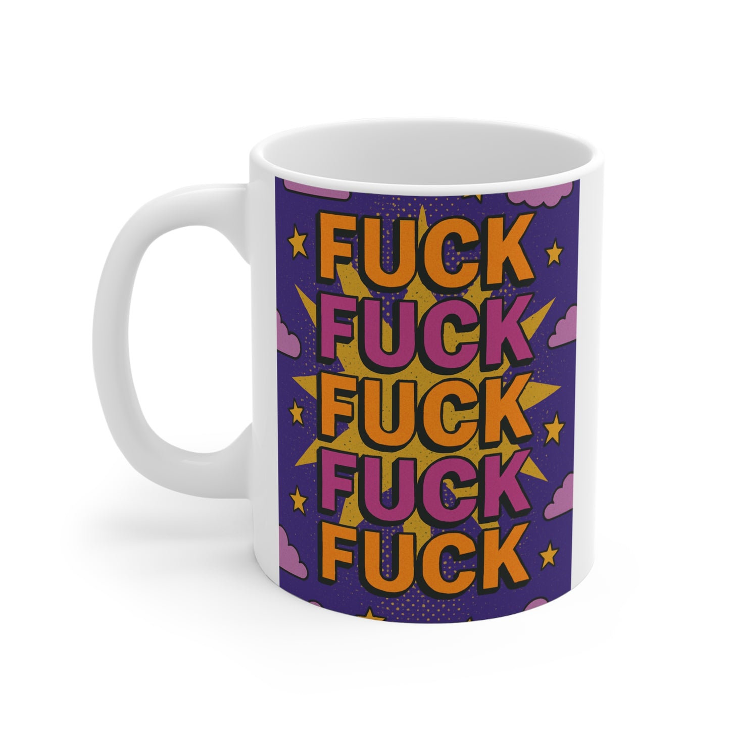 Funny Profanity Mug Bold Swear Word Coffee Cup Sarcastic Pop Art Ceramic 11oz Humor Aesthetic Daily Rant Gift For Coworkers And Friends