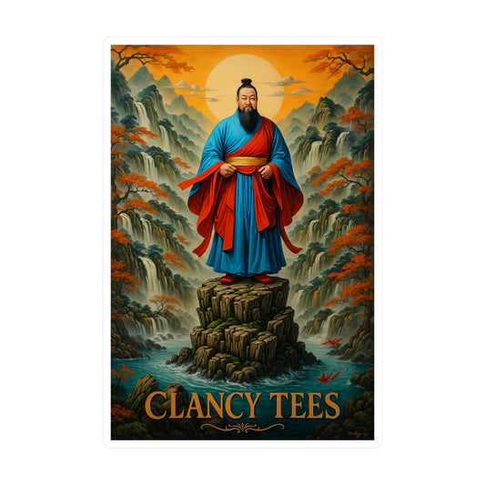 ClancyTees Ancient Warrior Sticker – Kiss Cut Vinyl Decal, Bold Graphic Art, Fantasy Aesthetic, Gift for Collectors