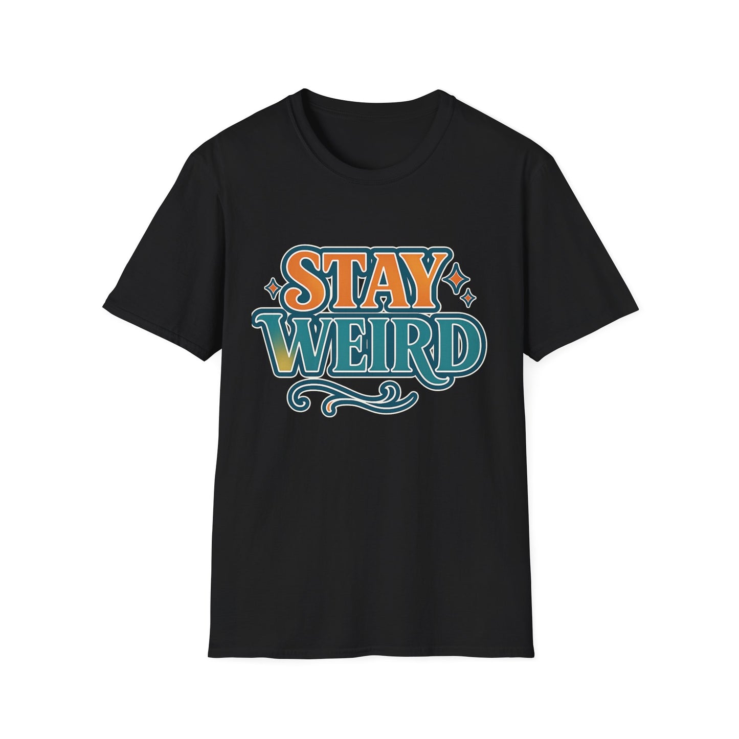 Stay Weird Unisex Softstyle T-Shirt - Fun Graphic Tee, Quirky Apparel, Gift for Friends, Casual Wear, Unique Style