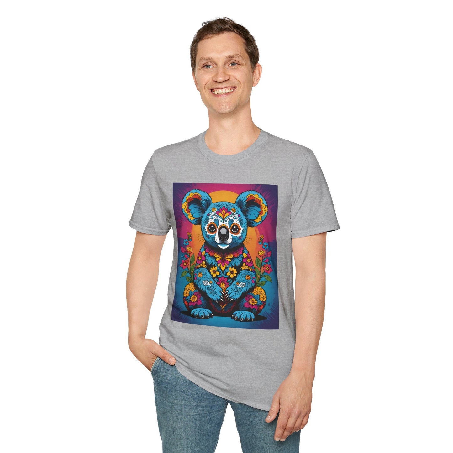 Psychedelic Koala T Shirt Trippy Animal Graphic Tee Colorful Festival Top Gift for Nature Lovers