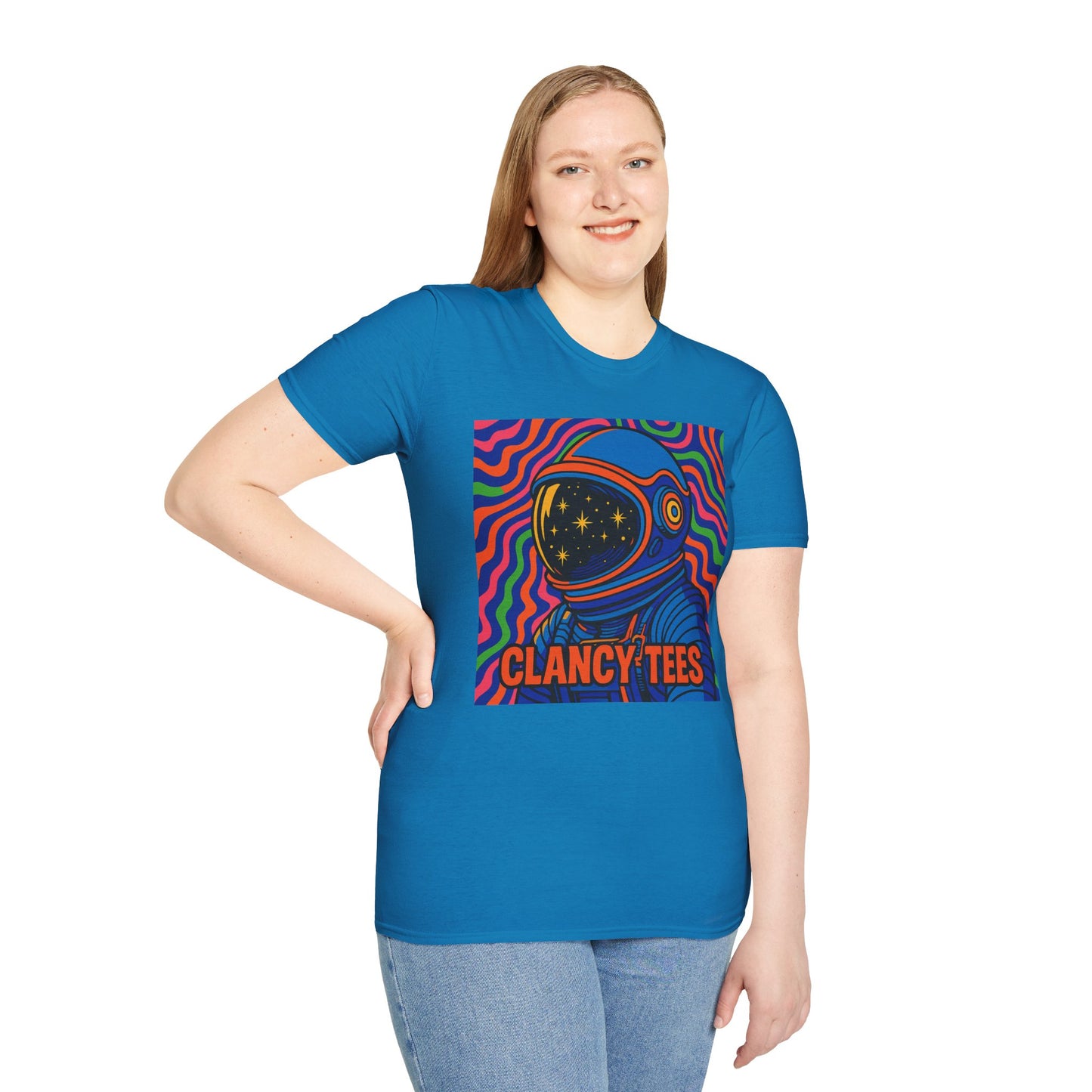 Cosmic Astronaut T-Shirt - Unisex Softstyle Tee, Space Lover Gift, Retro Vibes, Festival Wear, Graphic Tee